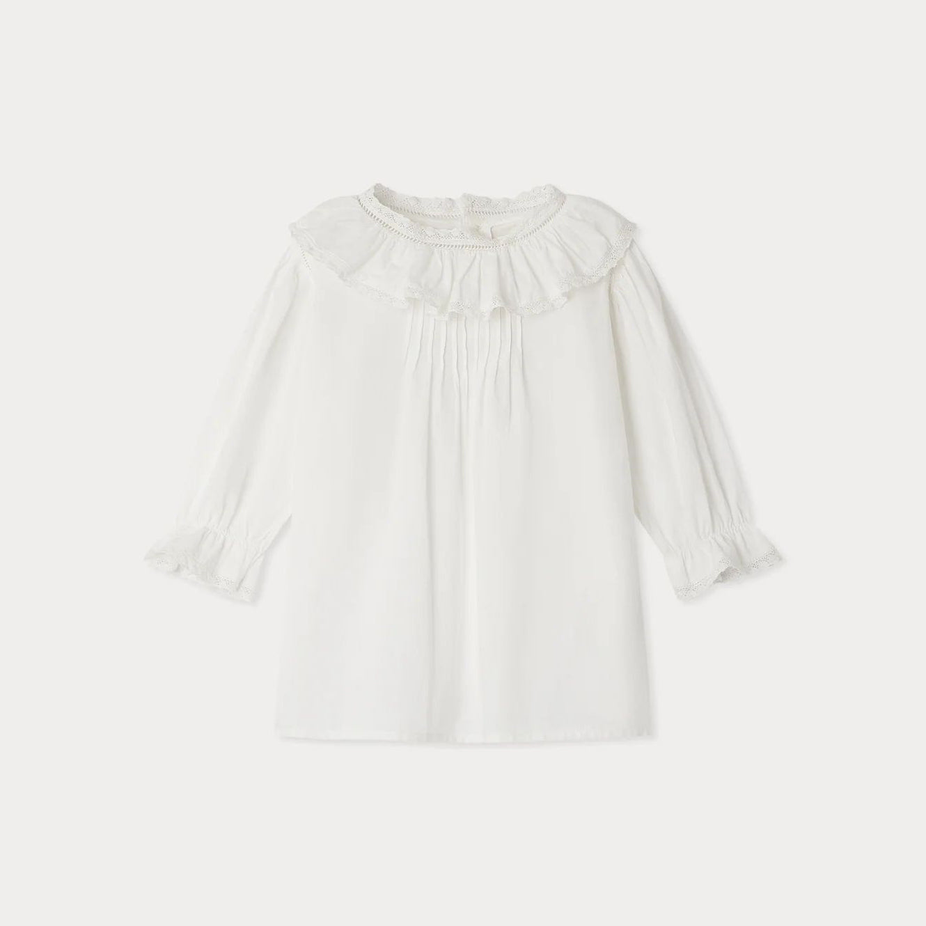 Baby Girls White Ruffled Cotton Dress