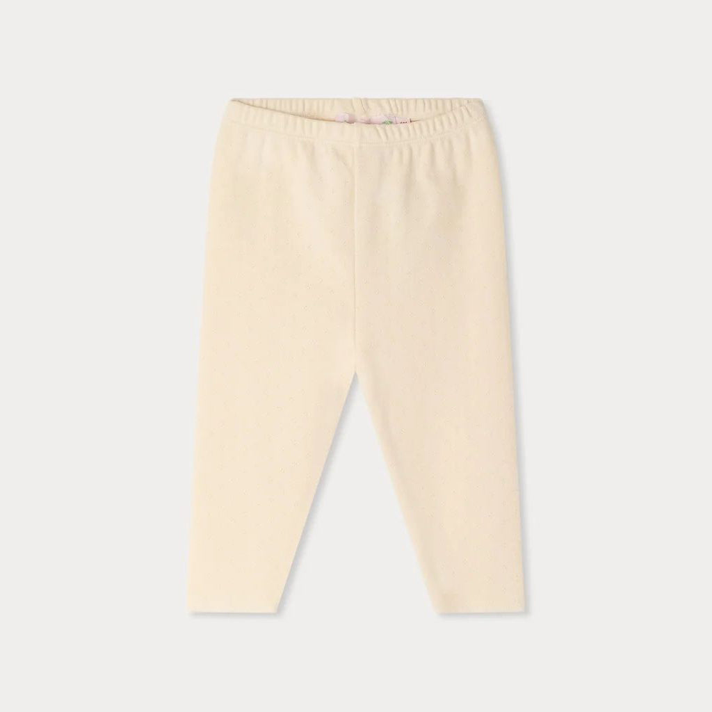 Baby Girls Beige Cotton Leggings