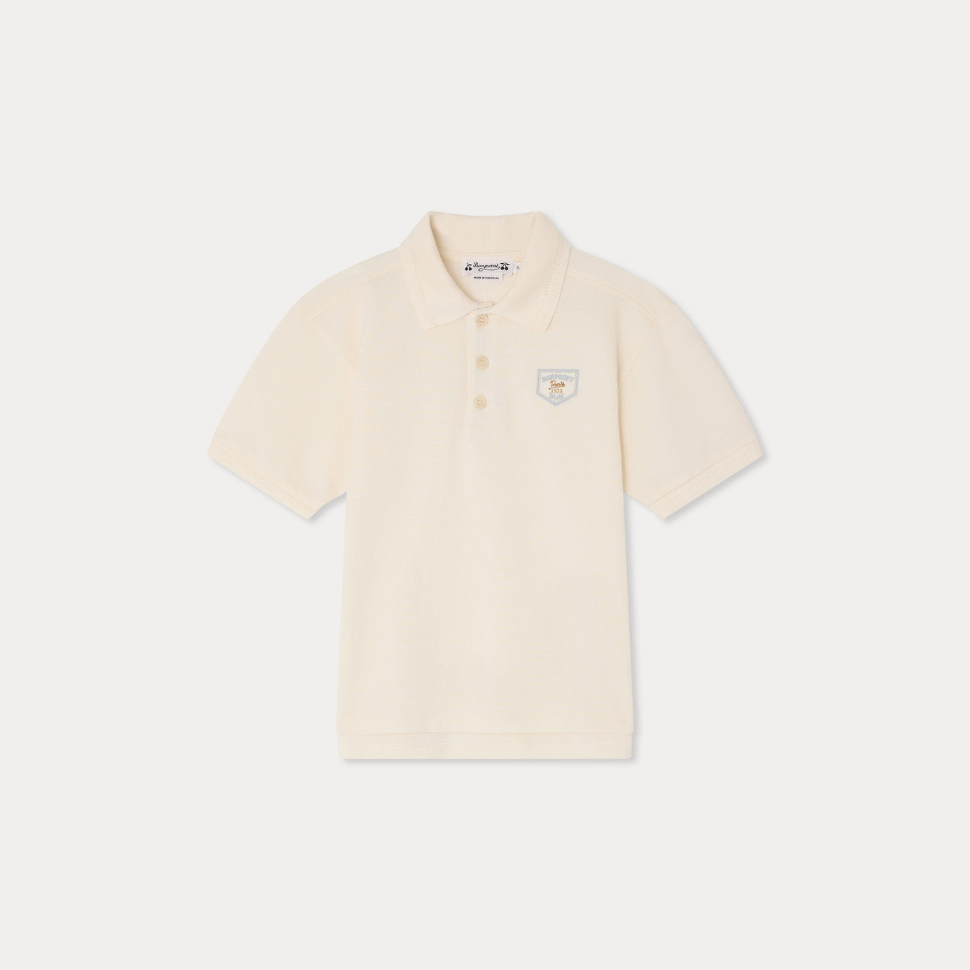 Boys White Cotton Polo Shirt