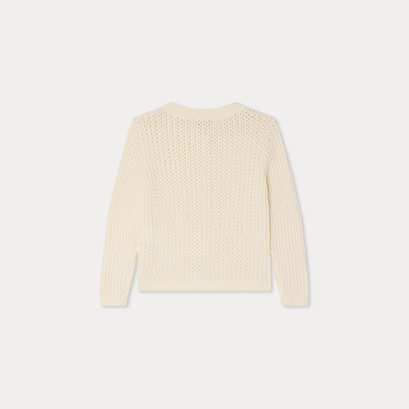 Girls White Hollow Cotton Cardigan