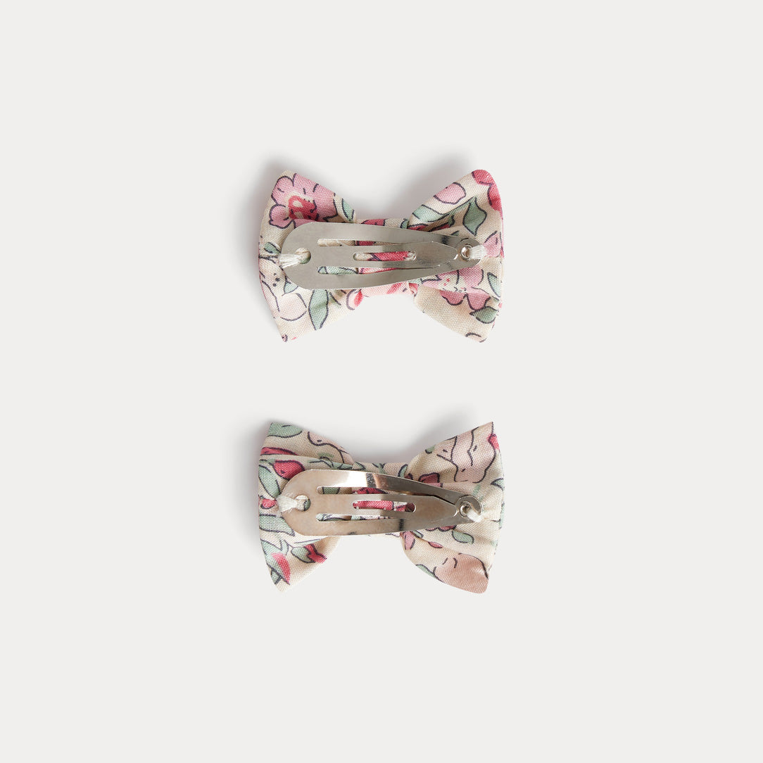 Girls Pink Floral Hair Clips