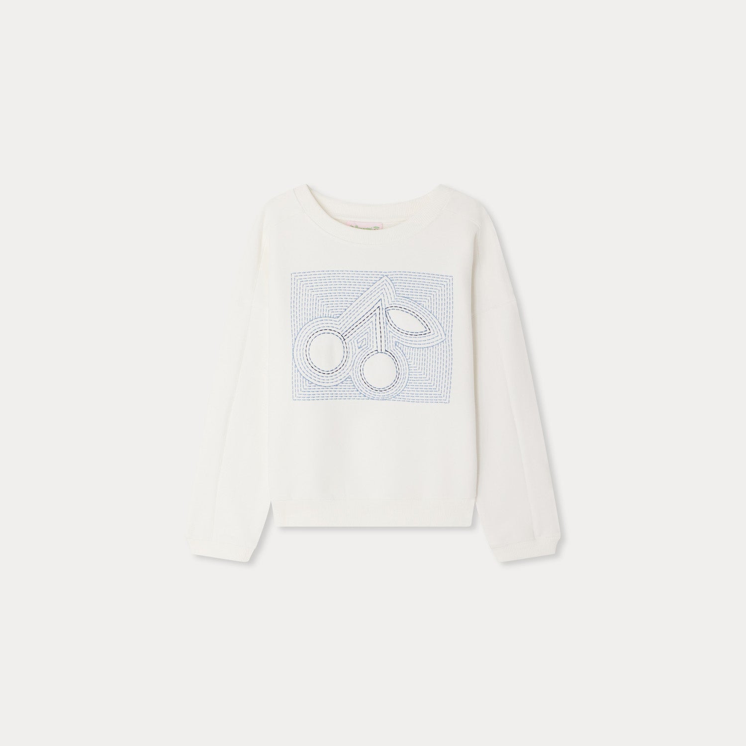 Girls White Logo Cotton Sweatshirt
