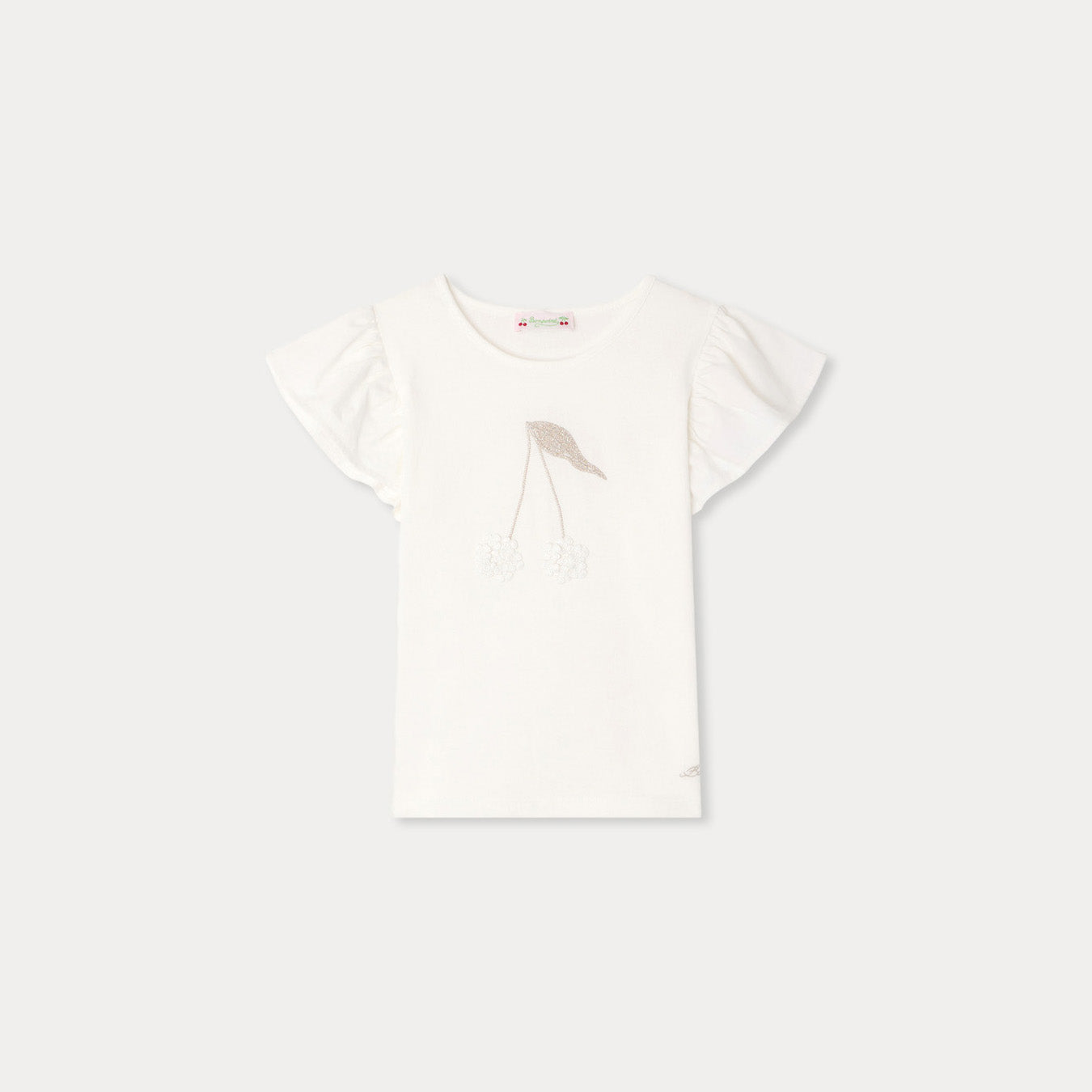 Girls White Cotton T-Shirt