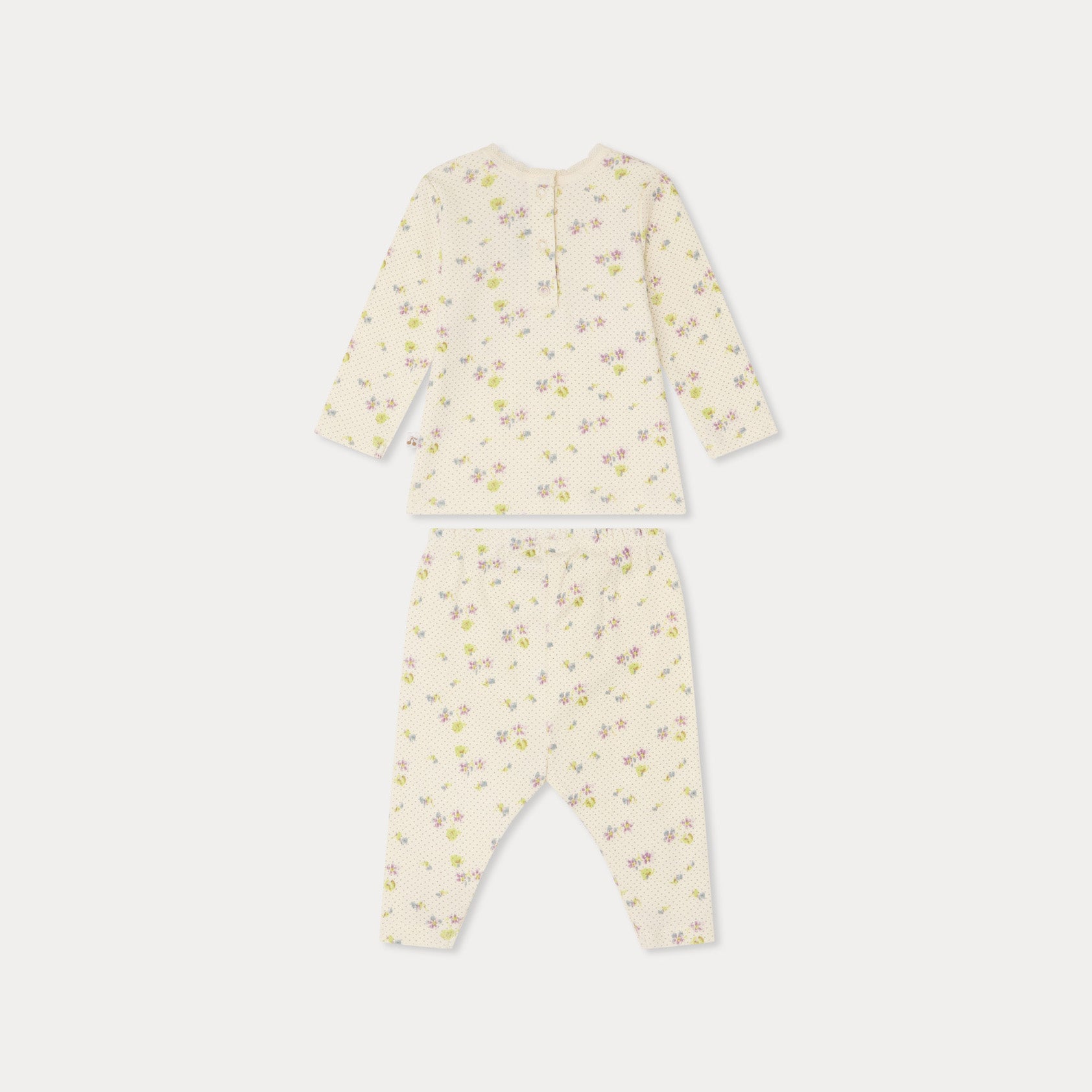 Baby Girls White Floral Cotton Set