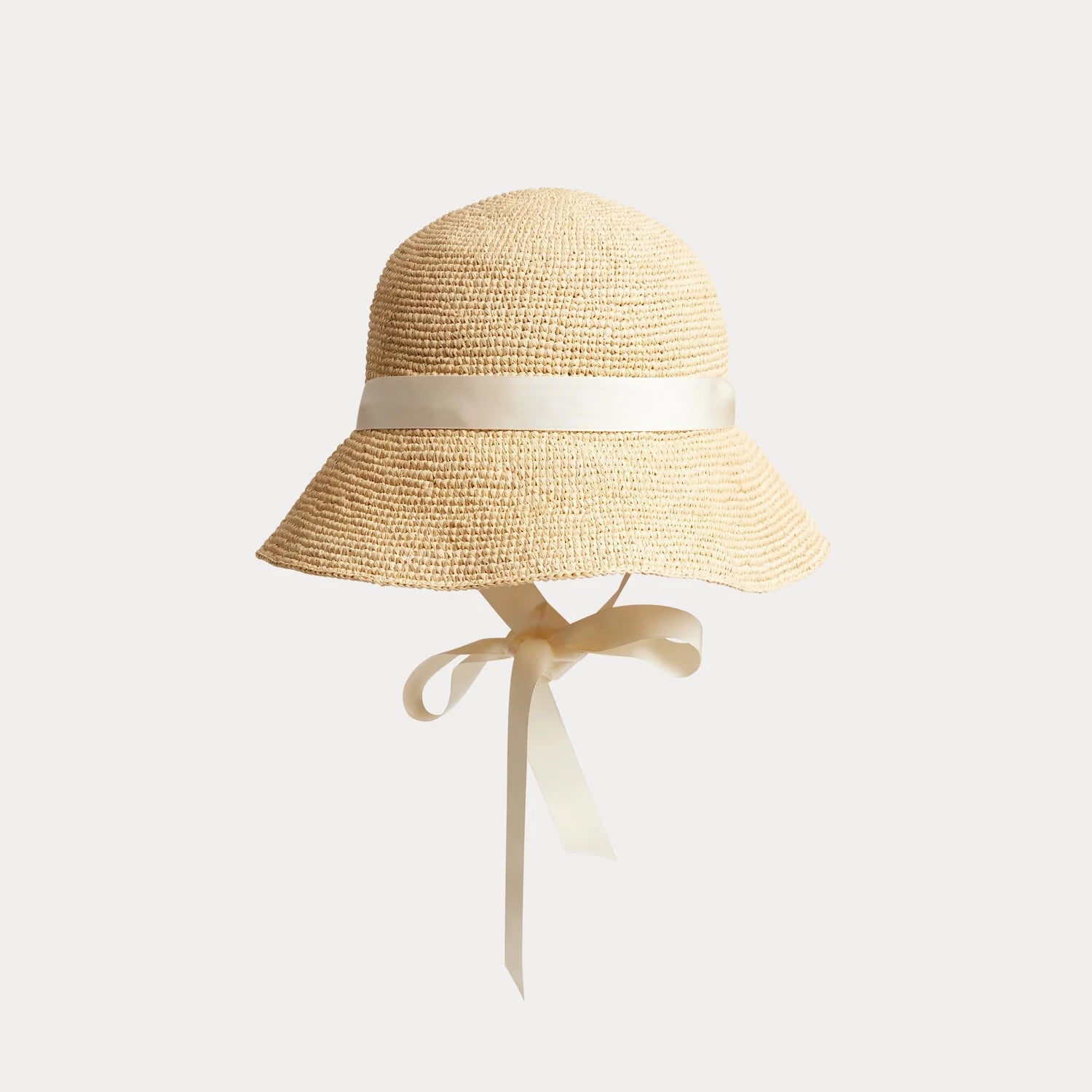 Women Beige Raffia Sun Hat