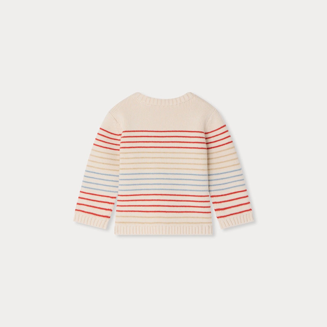 Baby Boys & Girls White Stripes Cotton Sweater