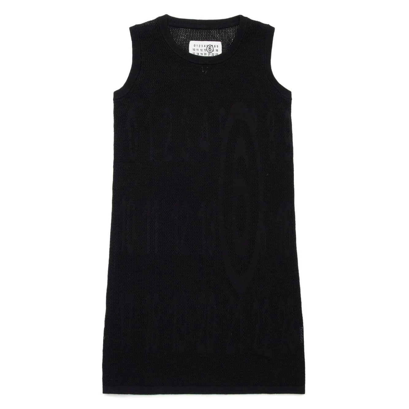 Girls Black Cotton Mesh Dress