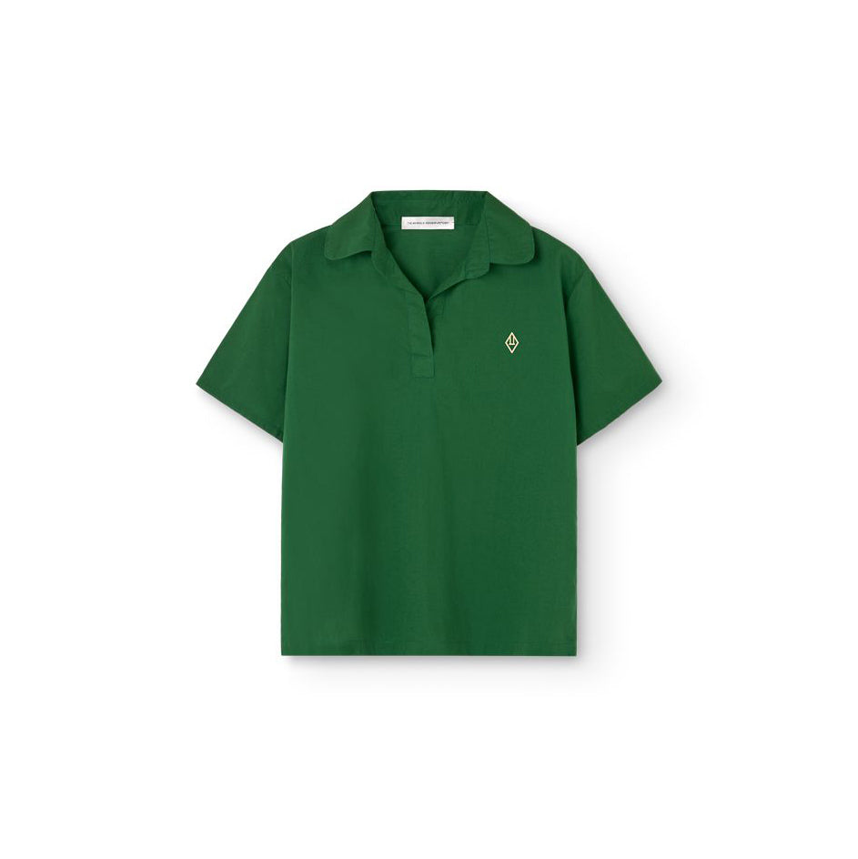Boys & Girls Dark Green Cotton Shirt
