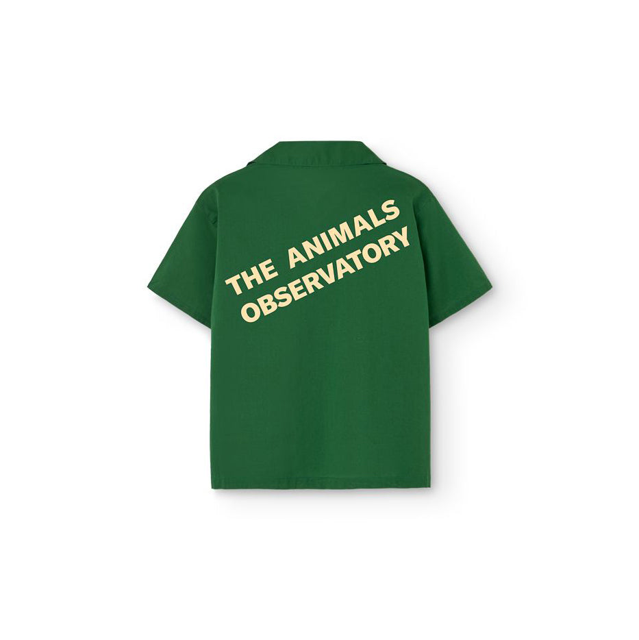 Boys & Girls Dark Green Cotton Shirt