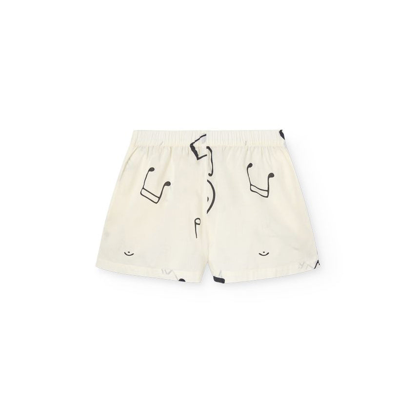 Boys & Girls White Cotton Shorts