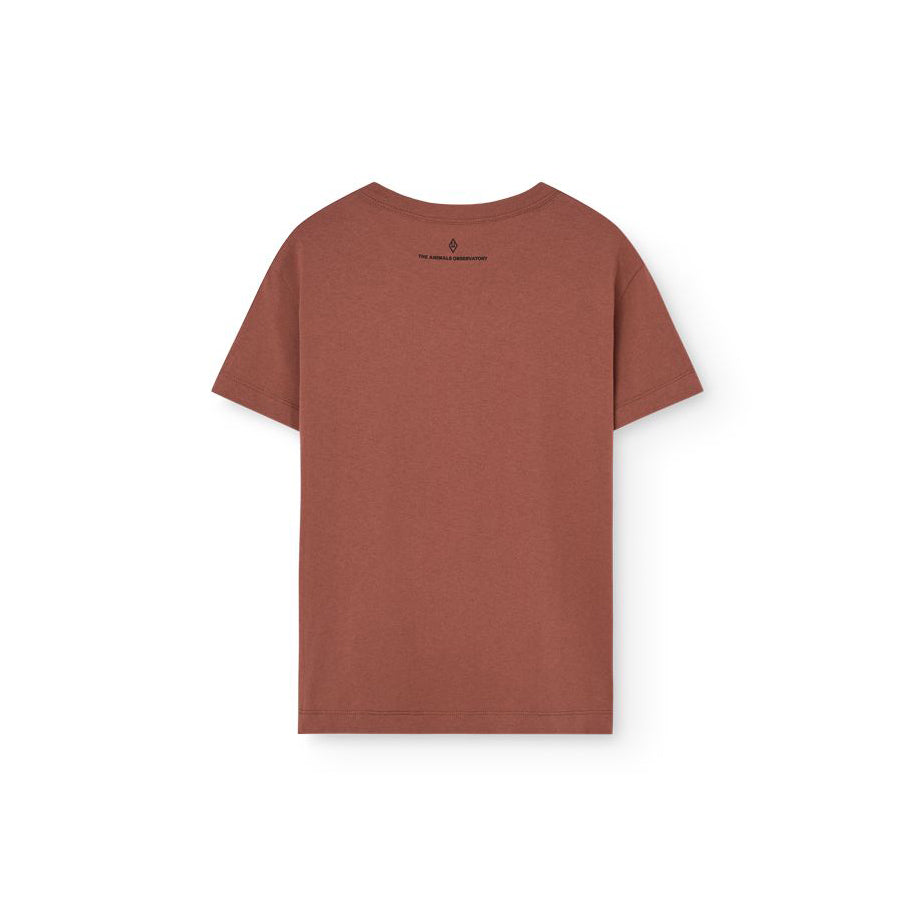 Boys & Girls Brown Printed Cotton T-Shirt