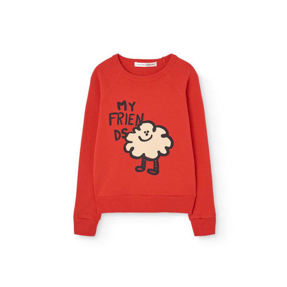 Boys & Girls Red Printed Cotton Sweatshirt