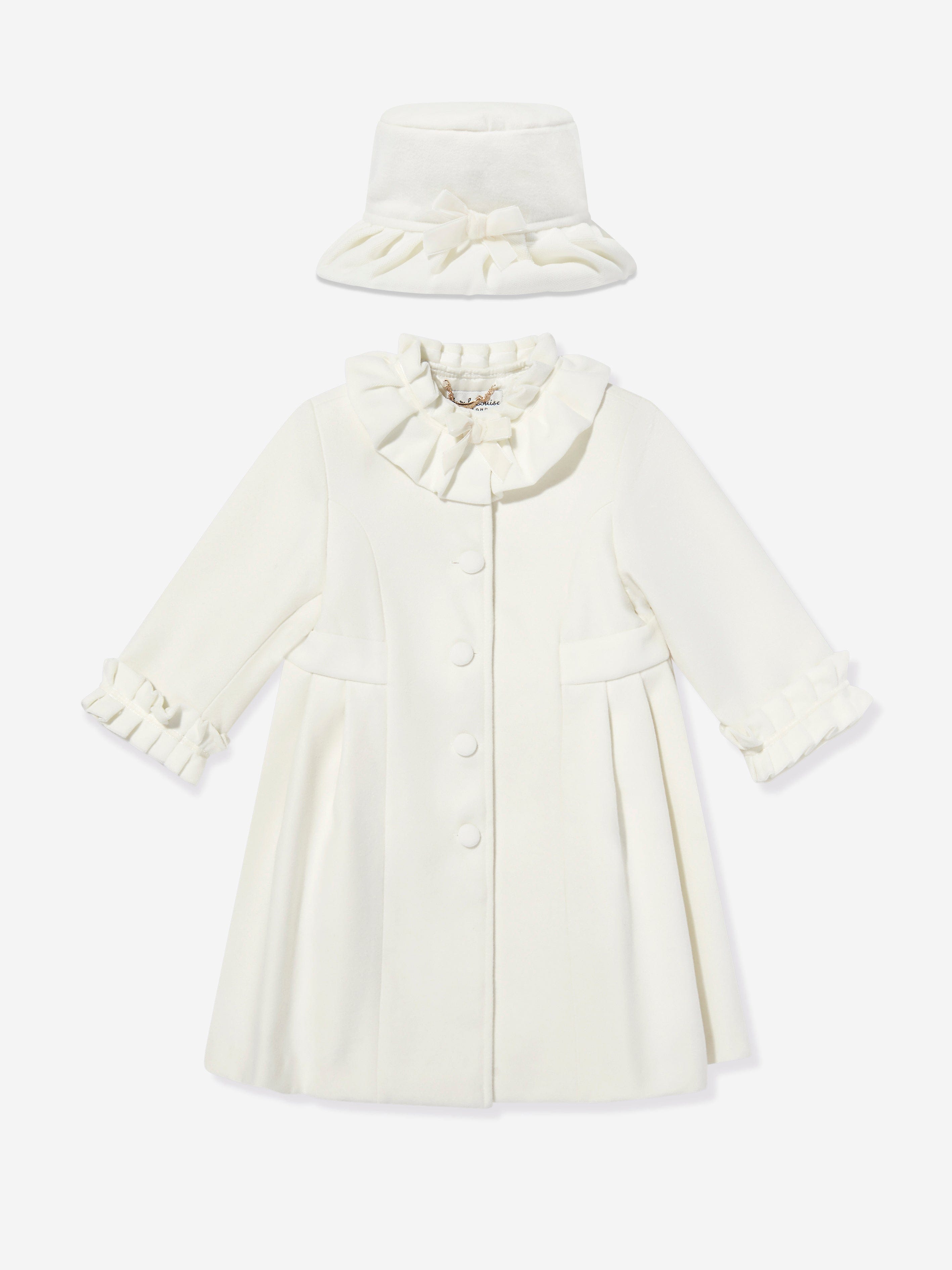 Girls Coat and Hat Set in Ivory