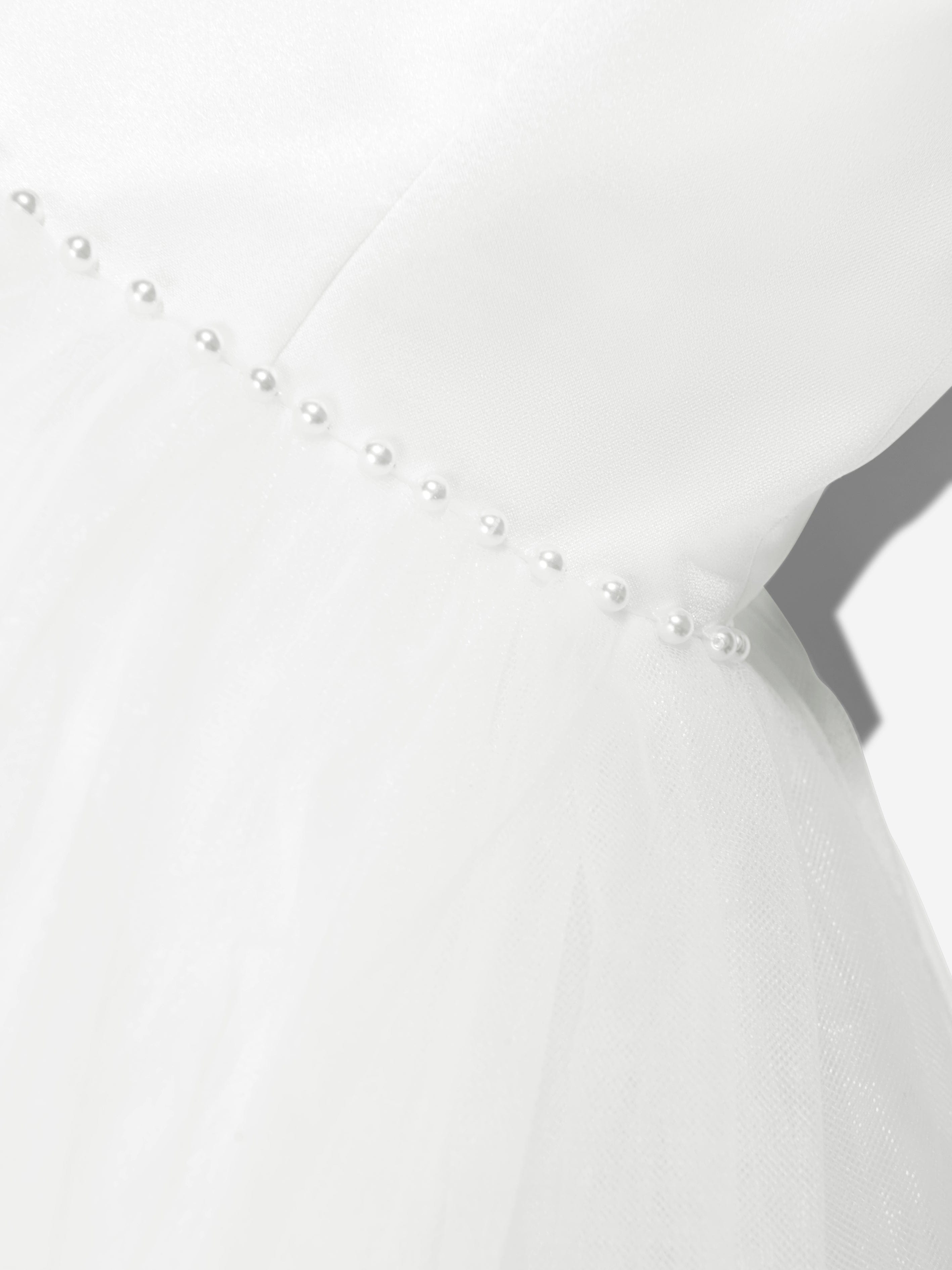 Sarah Louise Girls Ceremonial Ballerina Length Dress in Ivory
