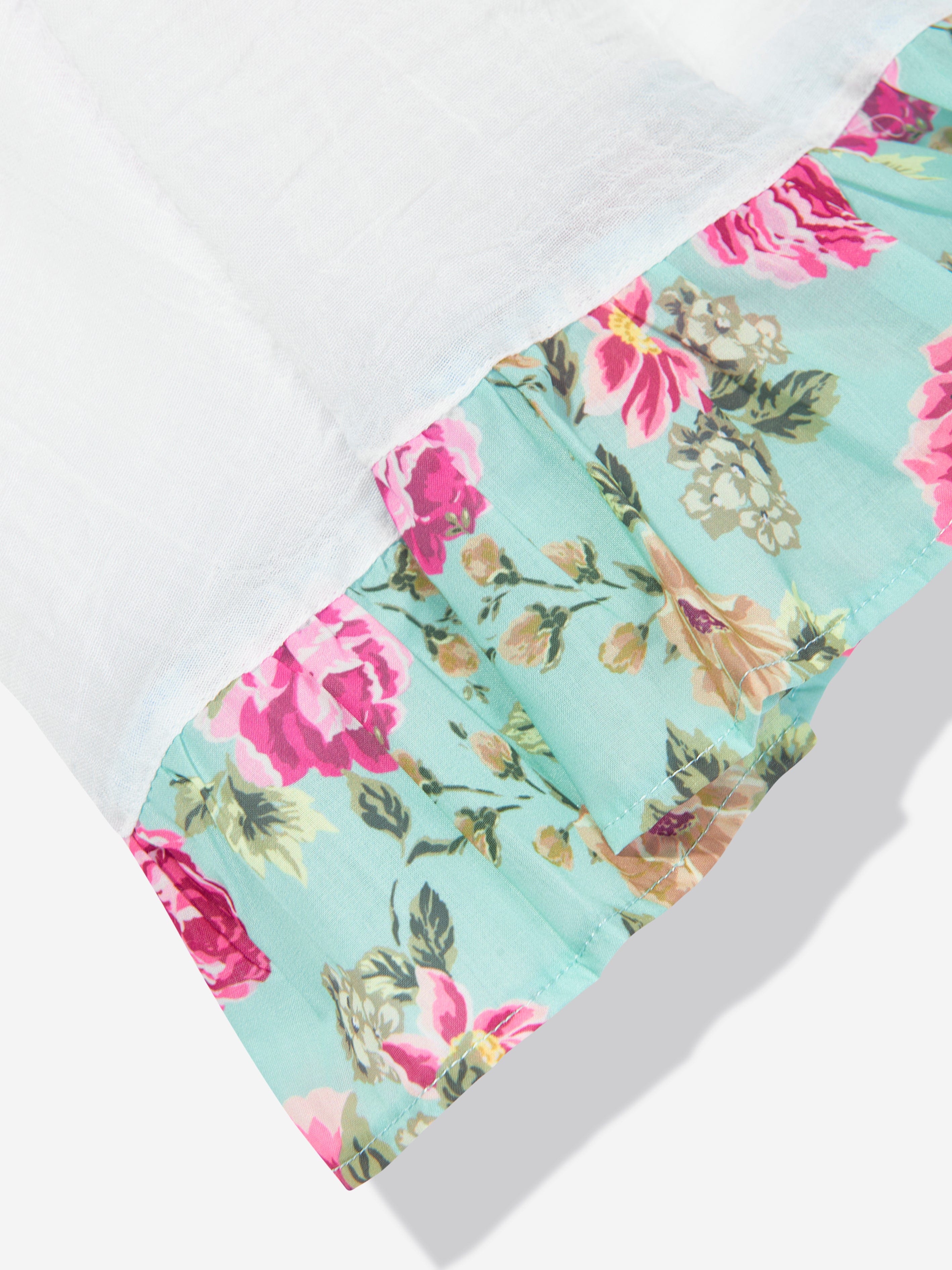 Selini Action Girls Floral Beach Dress in White