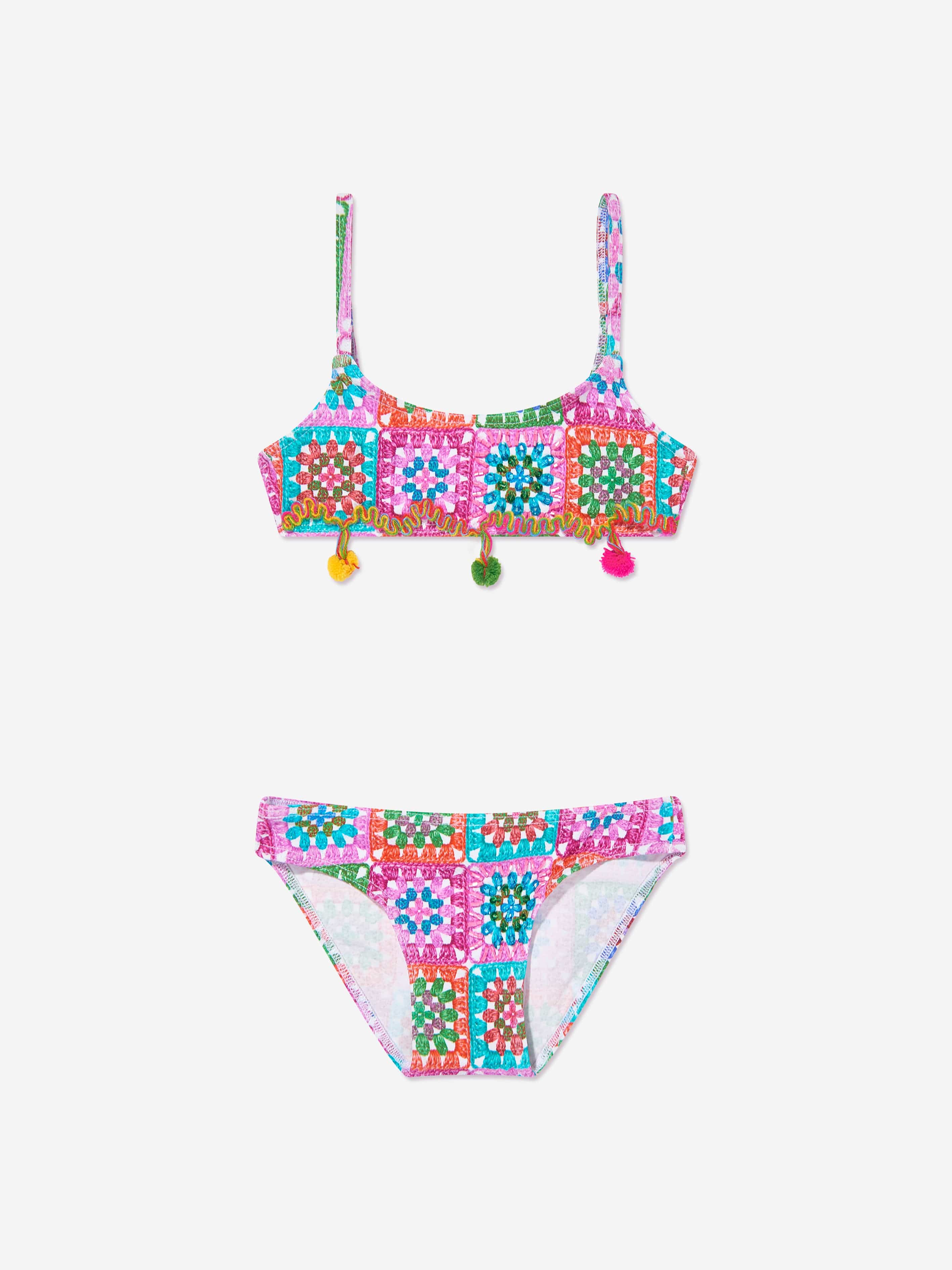 Selini Action Girls Geometric Bikini in Multicolour