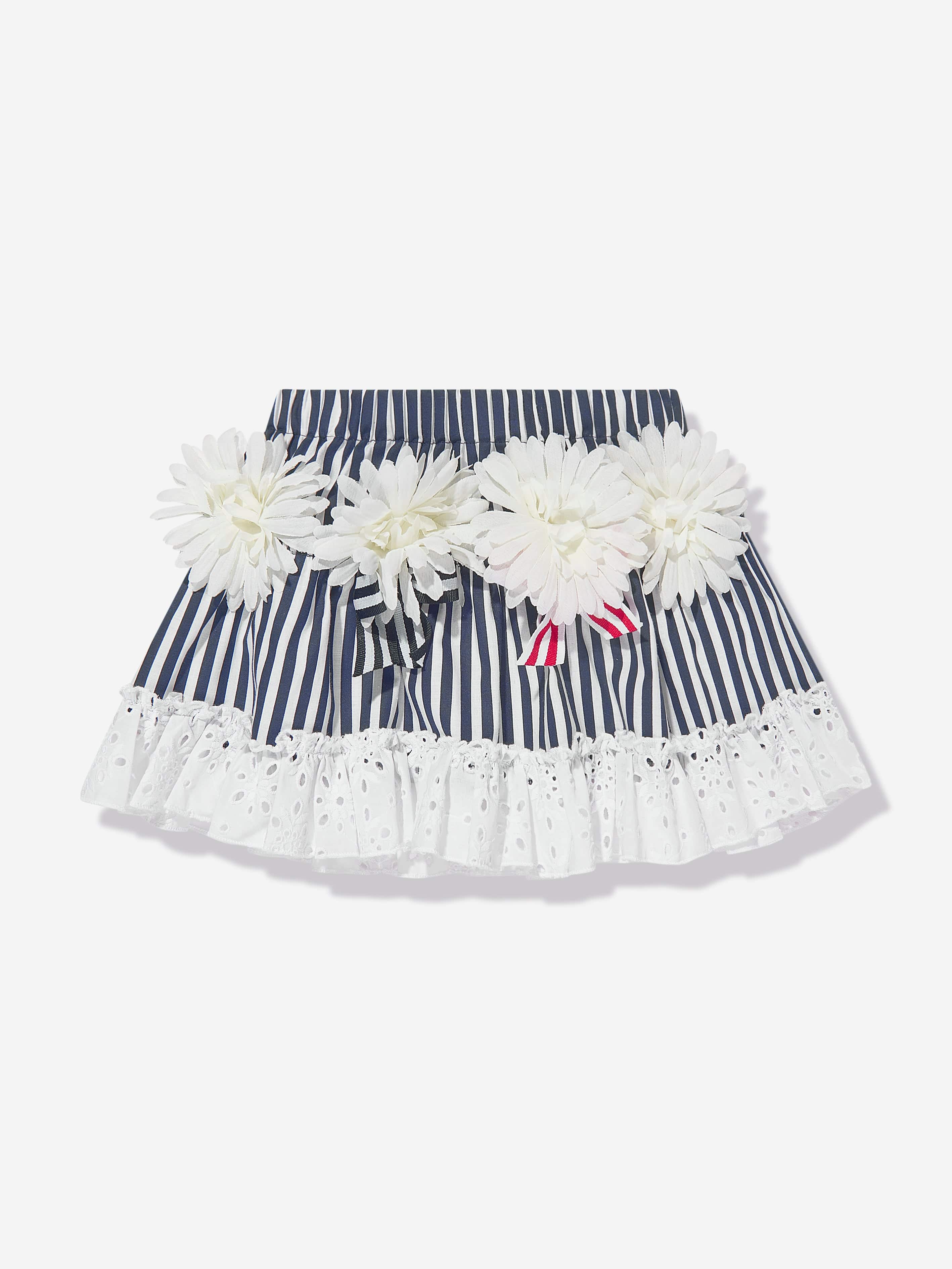 Selini Action Girls Striped Flower Skirt in Blue