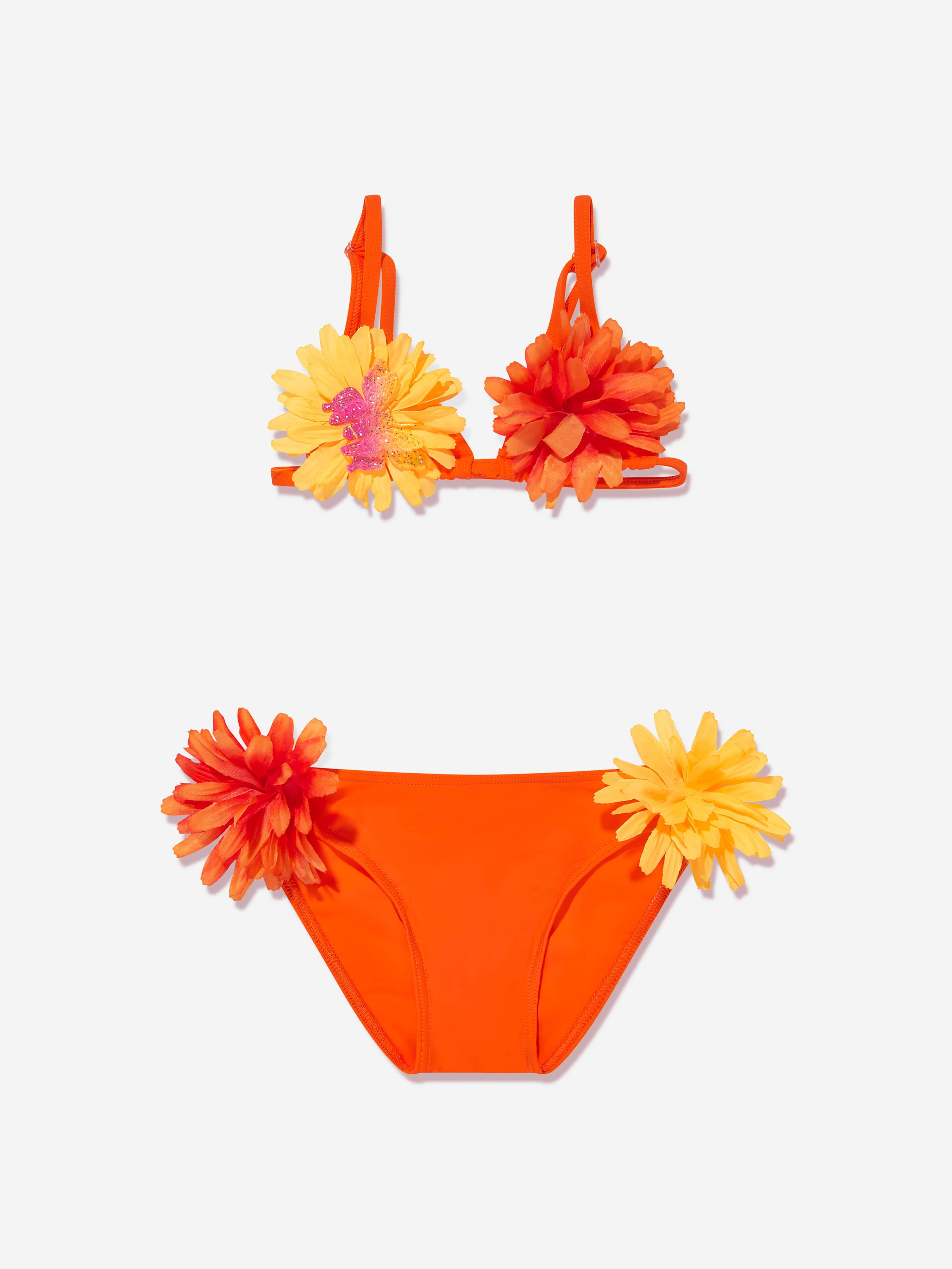 Selini Action Girls Flower Bikini in Orange