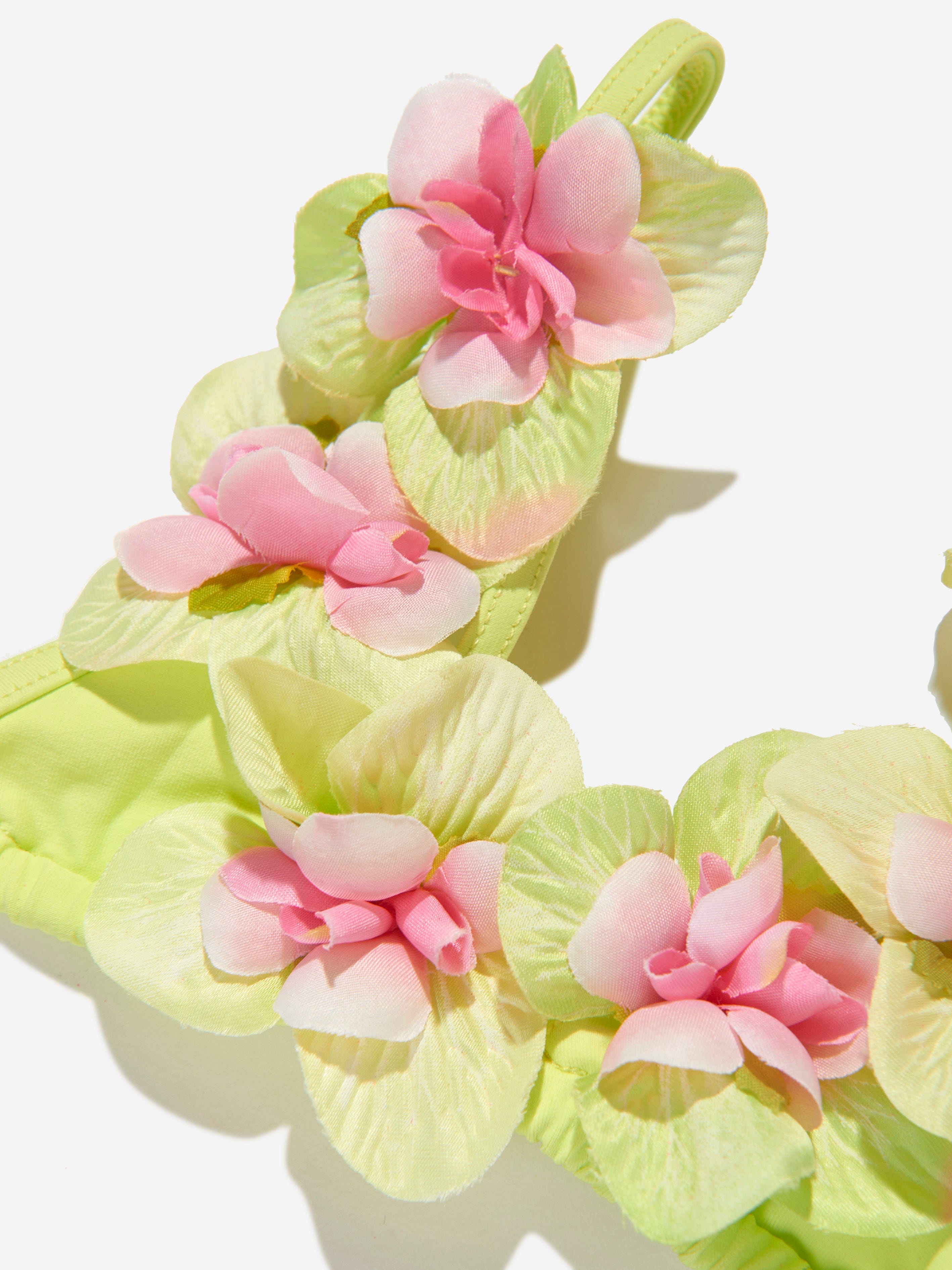 Selini Action Girls Flower Bikini in Green