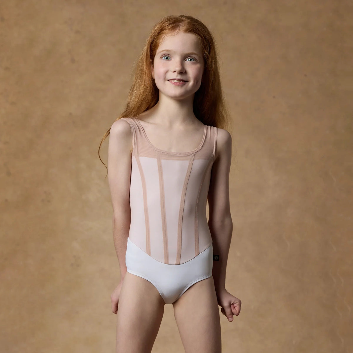 Girls Light Pink Ballet Onesies(SOFIA LEOTARD PRELUDE/FROST NOUGAT)