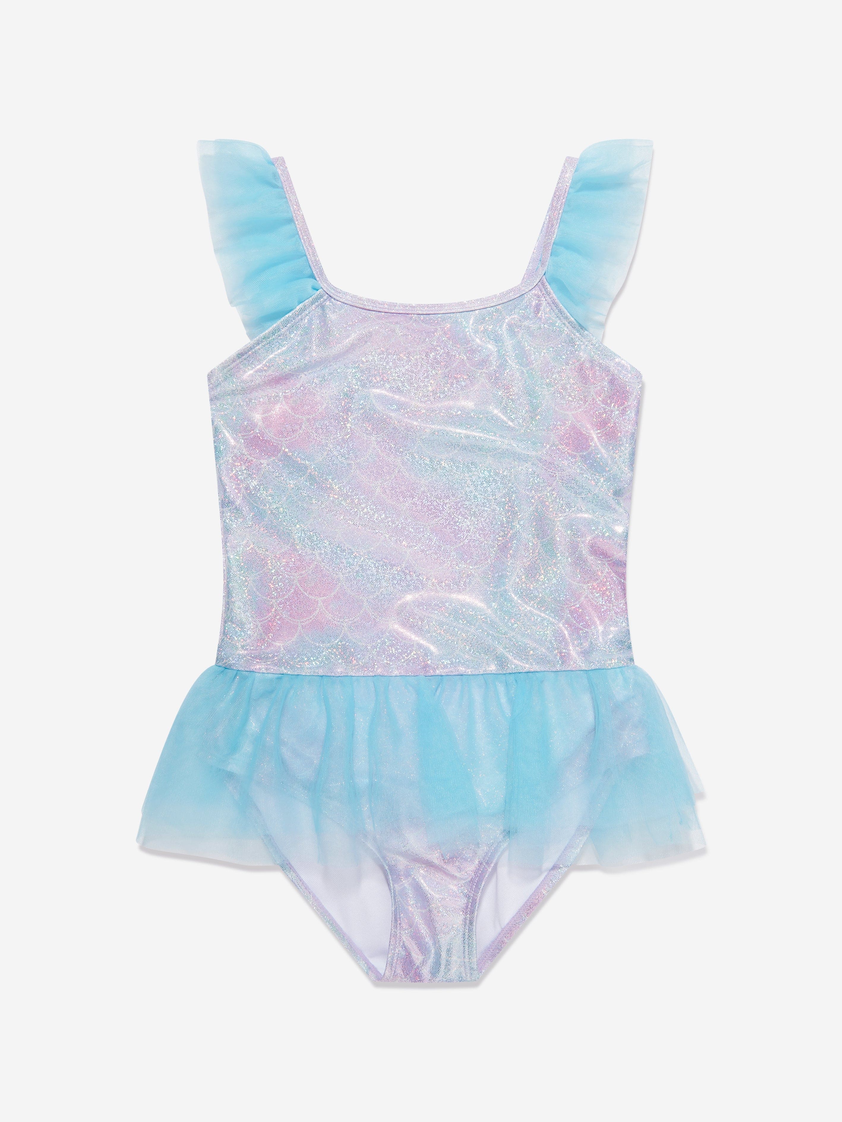 Soli Swim Girls Metallic Mermaid Swimsuit (UPF50+) in Blue