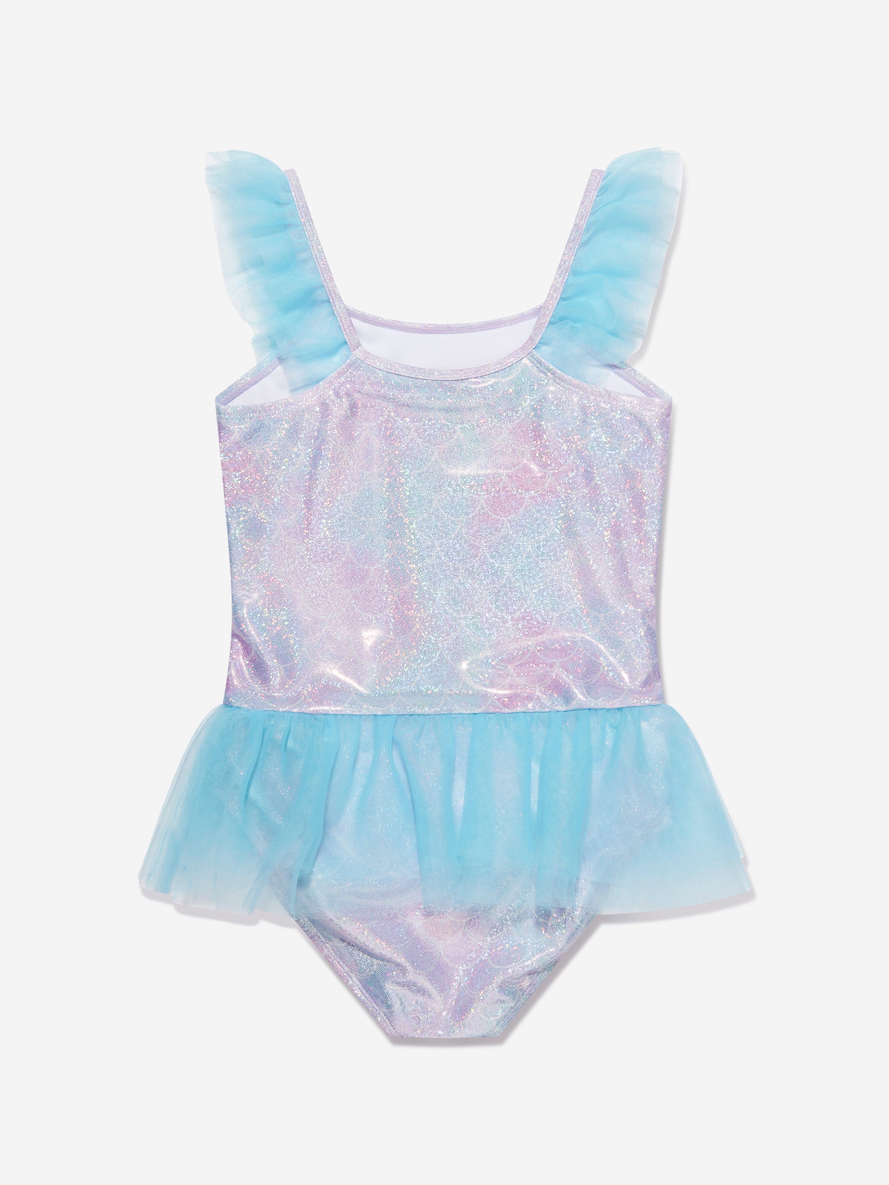 Soli Swim Girls Metallic Mermaid Swimsuit (UPF50+) in Blue