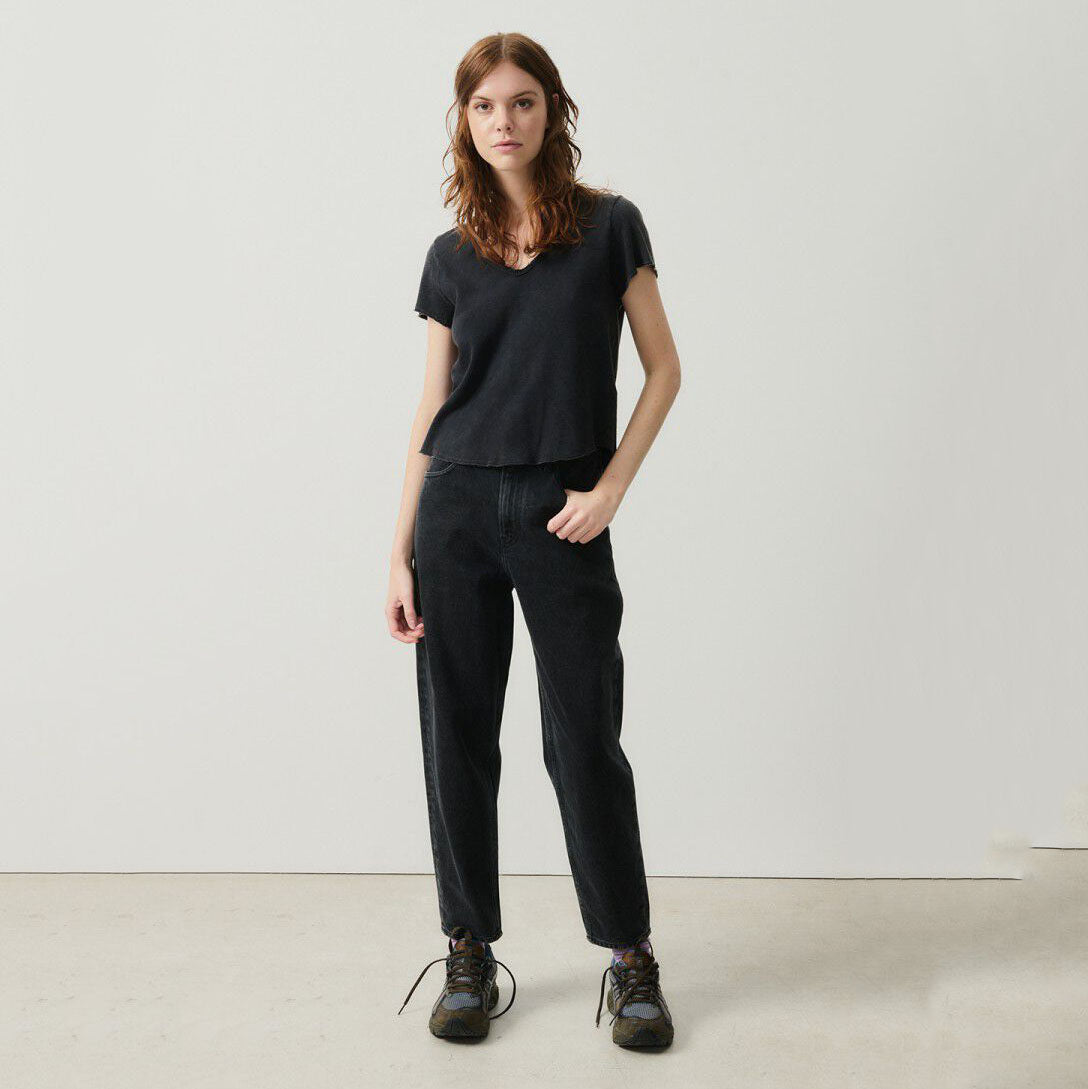 Women Black Cotton T-Shirt