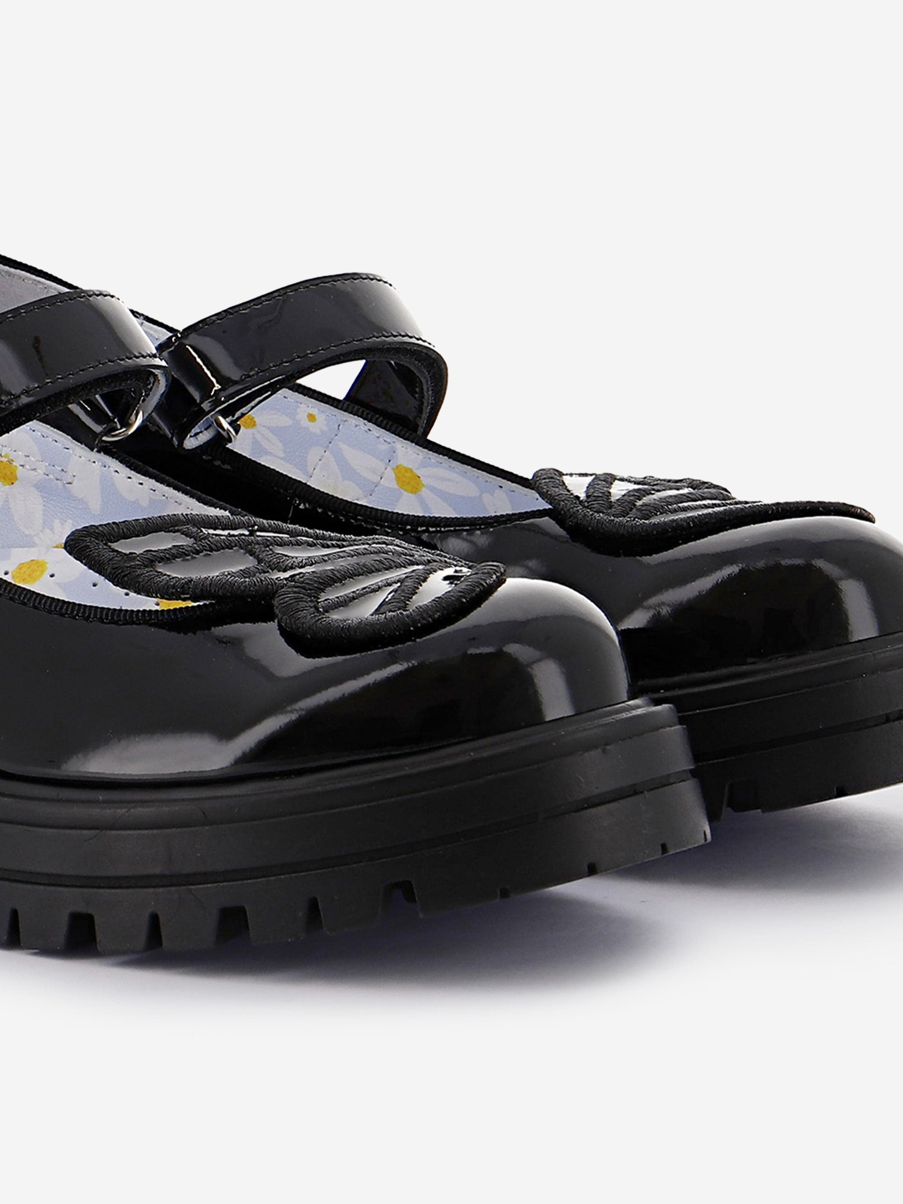 Sophia Webster Girls Butterfly Mary Jane Flat in Black