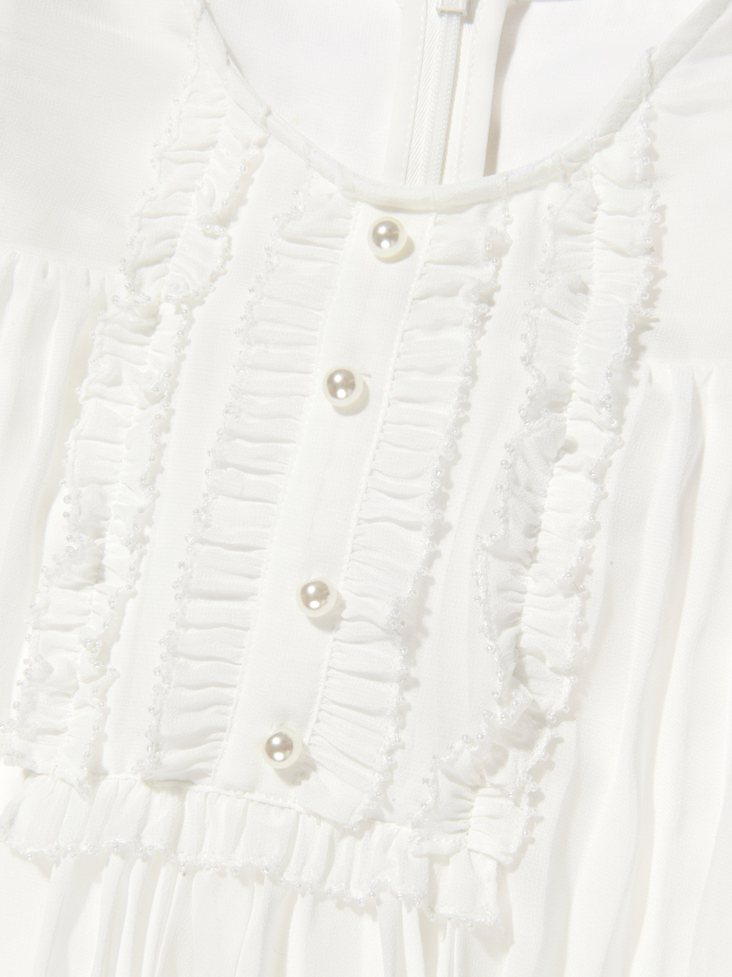 Self Portrait Girls Chiffon Top in White