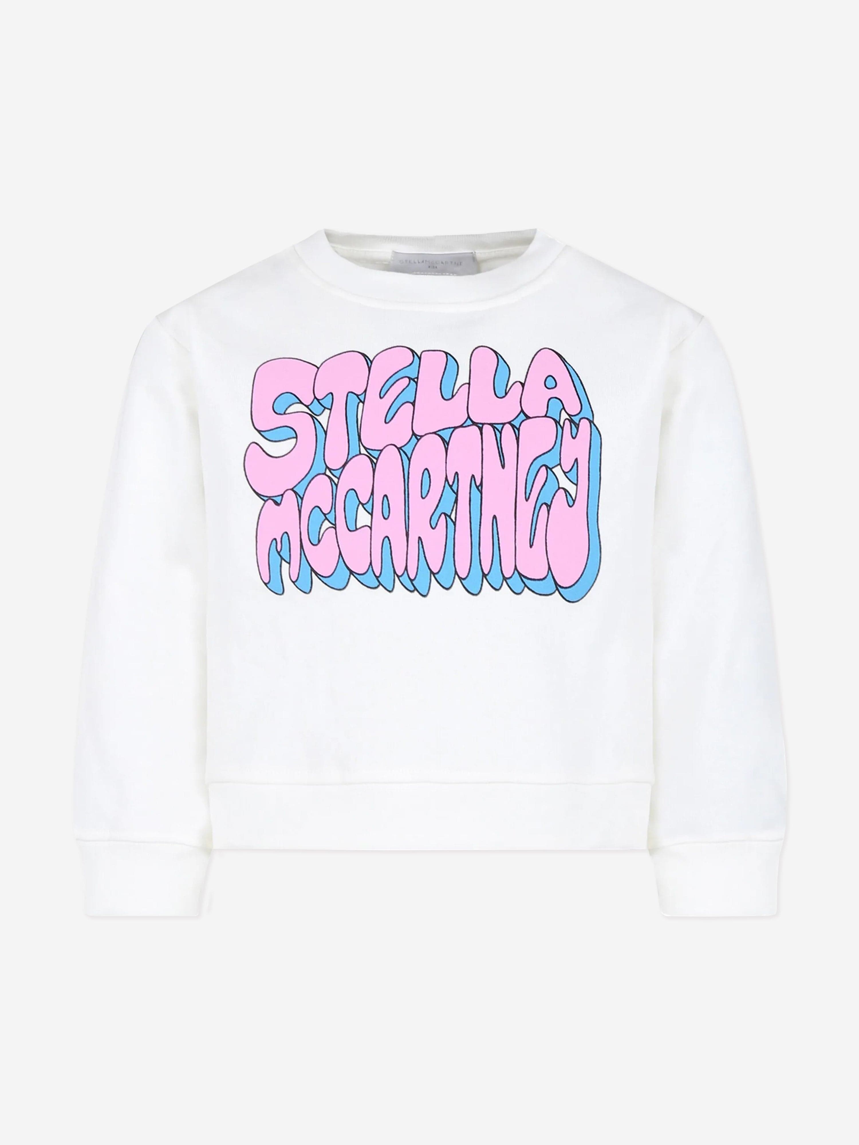 Stella McCartney Girls Logo Print Sweatshirt in Ivory