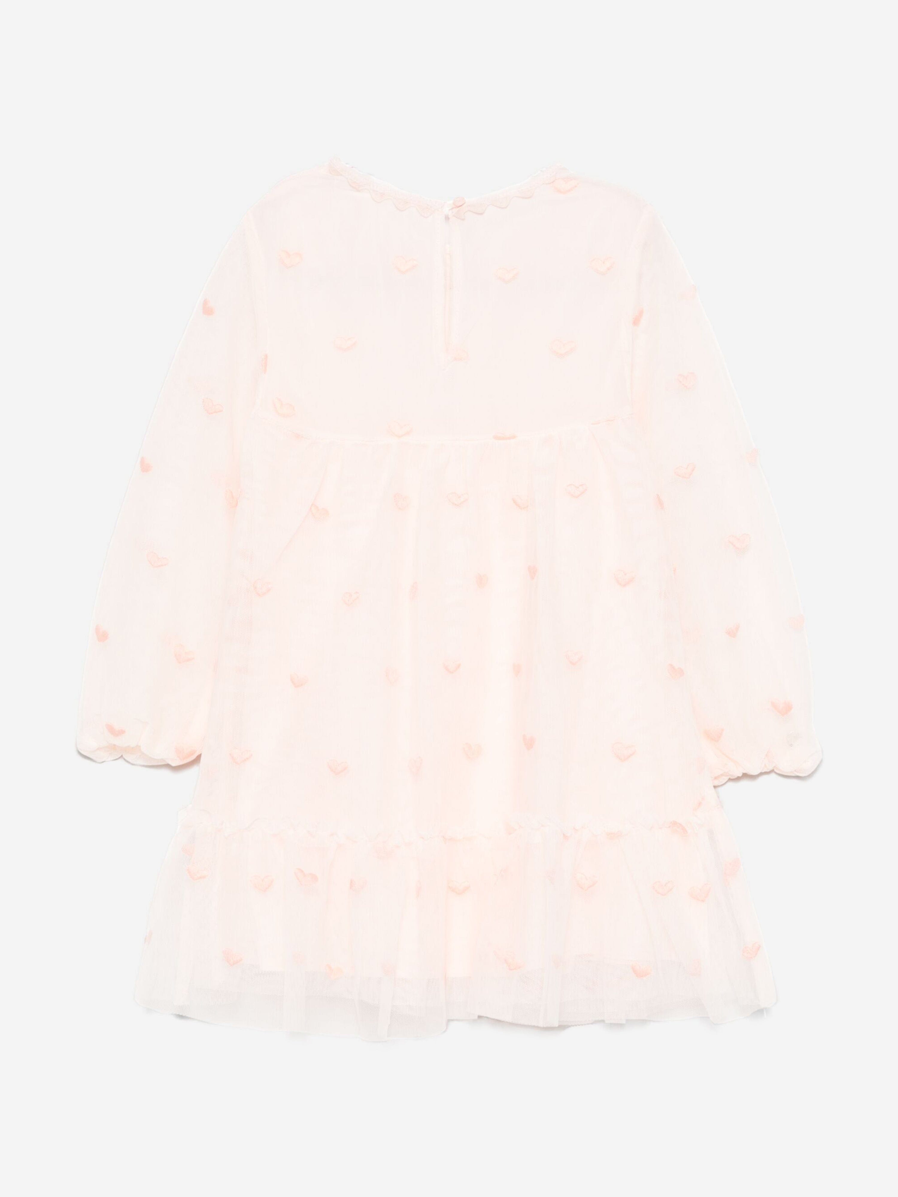 Stella McCartney Baby Girls Embroidered Heart Dress in Pink