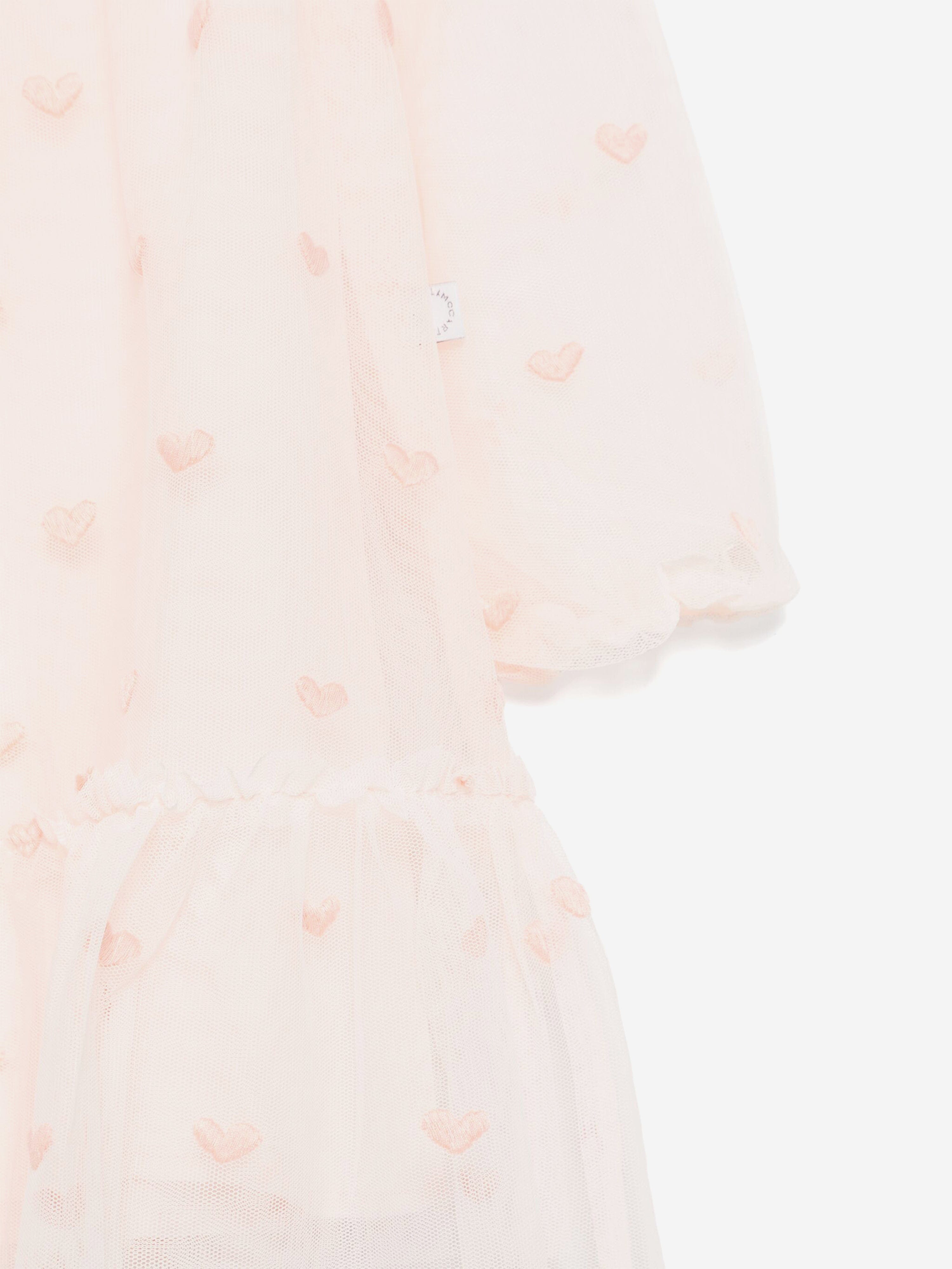 Stella McCartney Baby Girls Embroidered Heart Dress in Pink