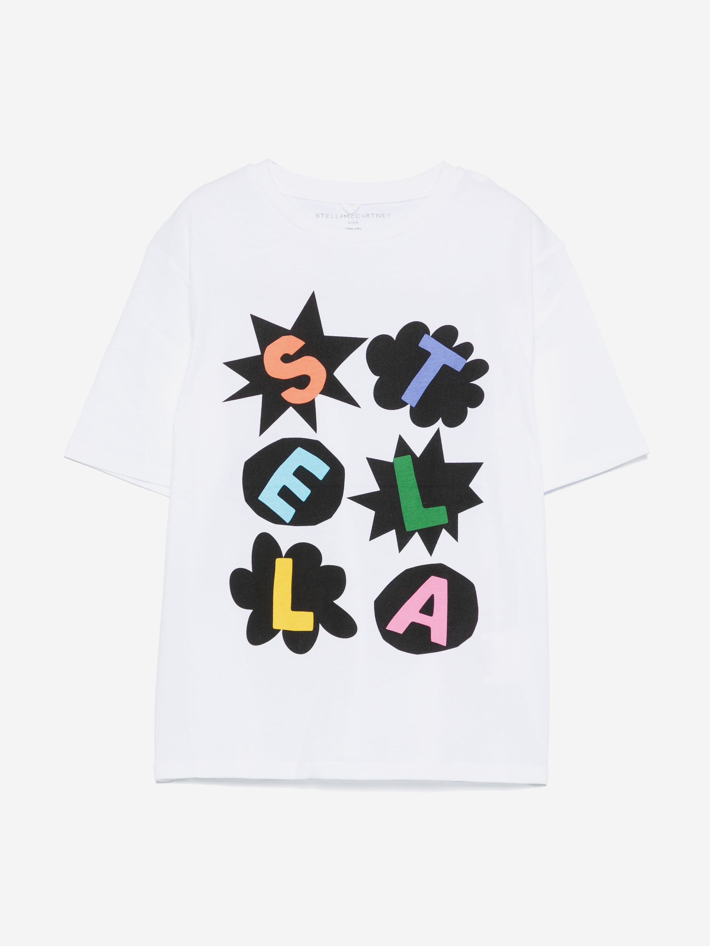 Stella McCartney Girls Logo Print T-Shirt in White