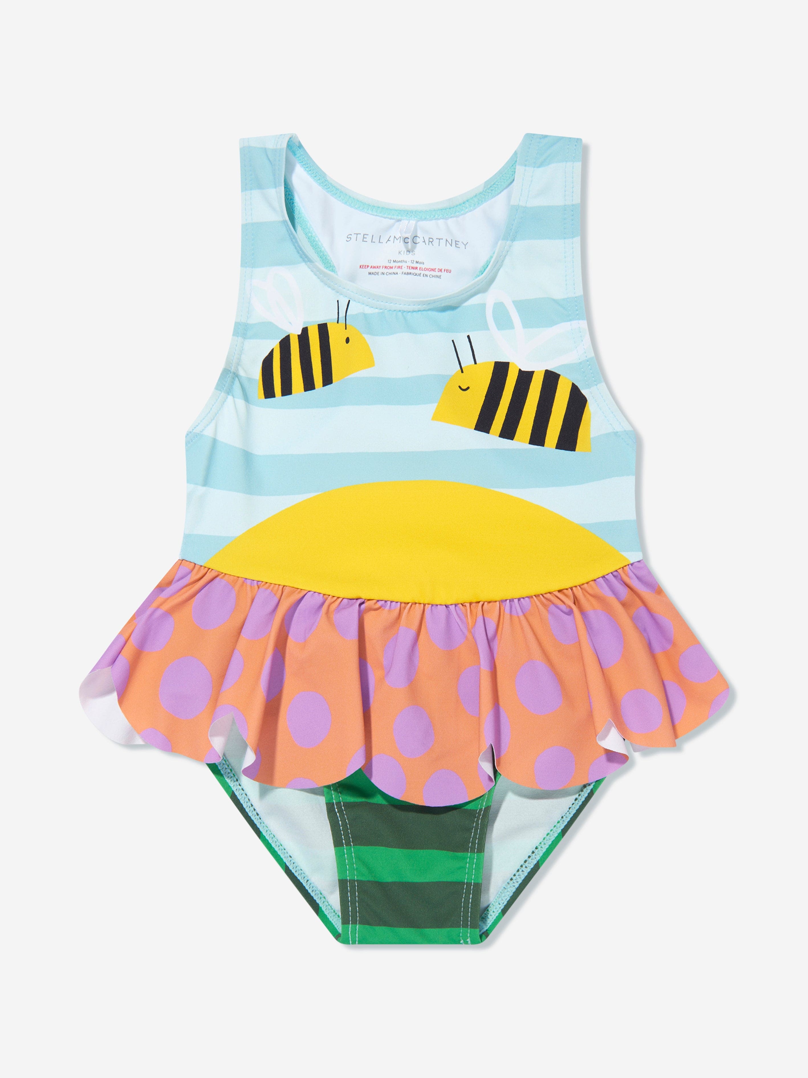 Stella McCartney Baby Girls Bee Swimsuit in Multicolour