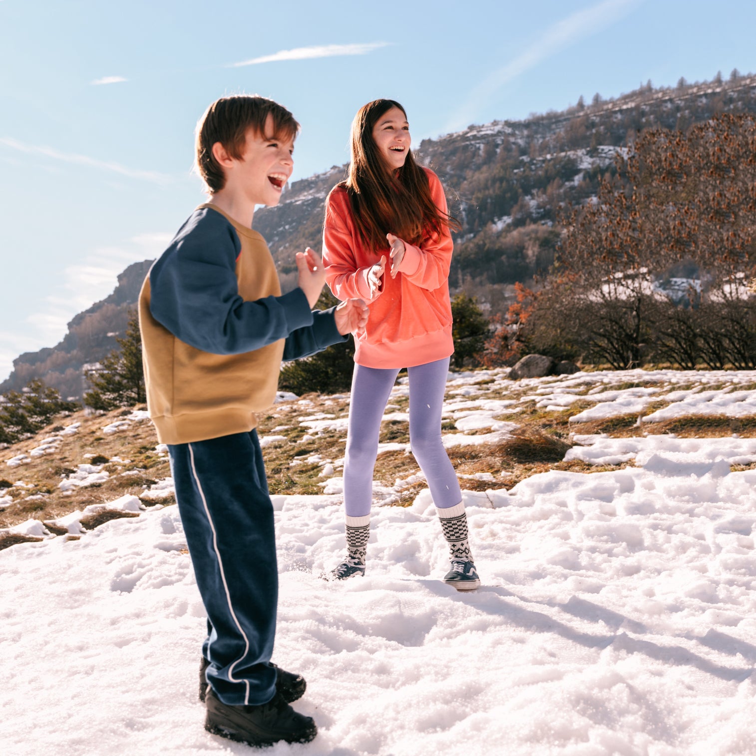 Girls Blue Velvet Leggings