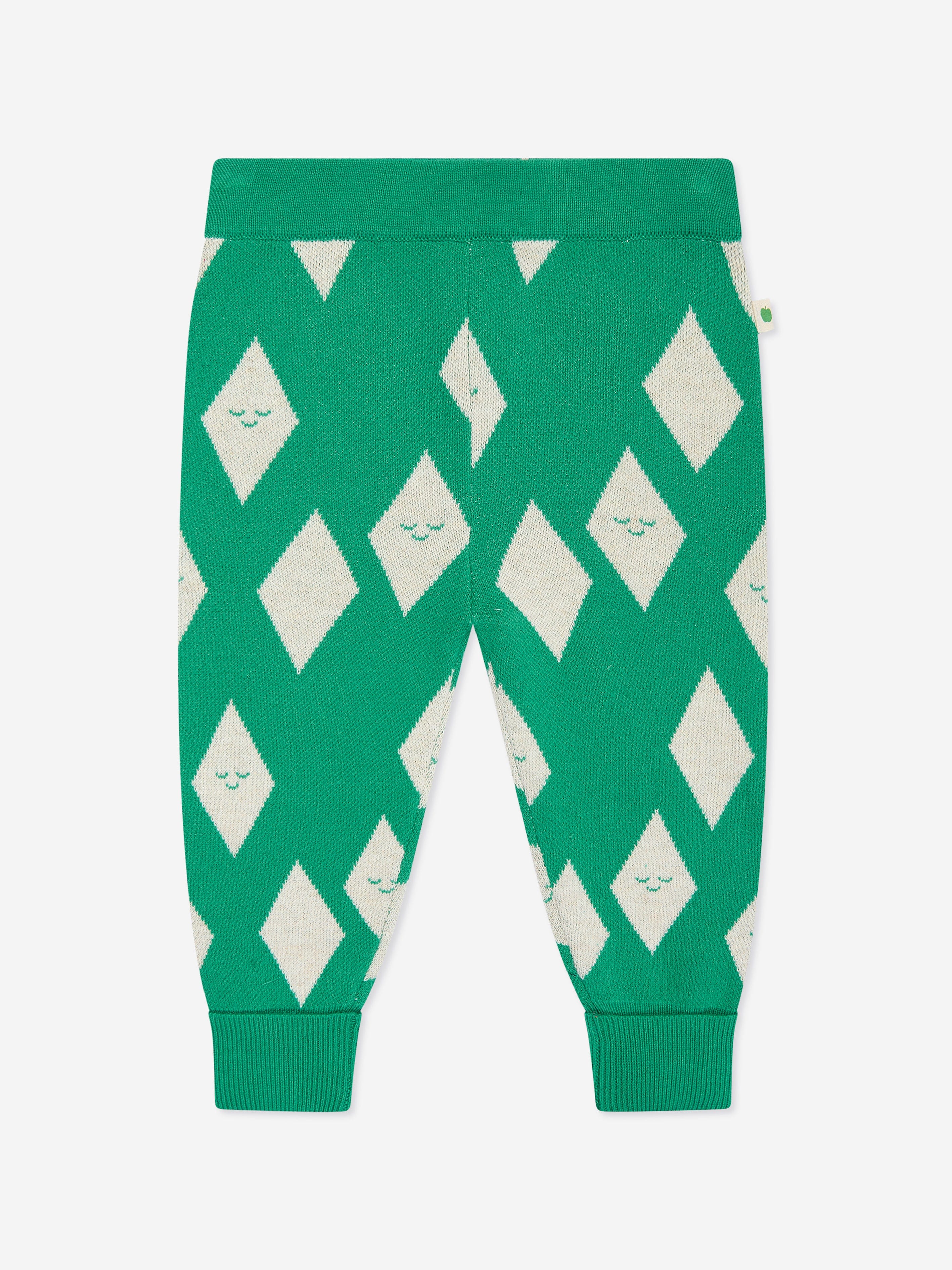 Kids Alden Diamond Knit Joggers in Green