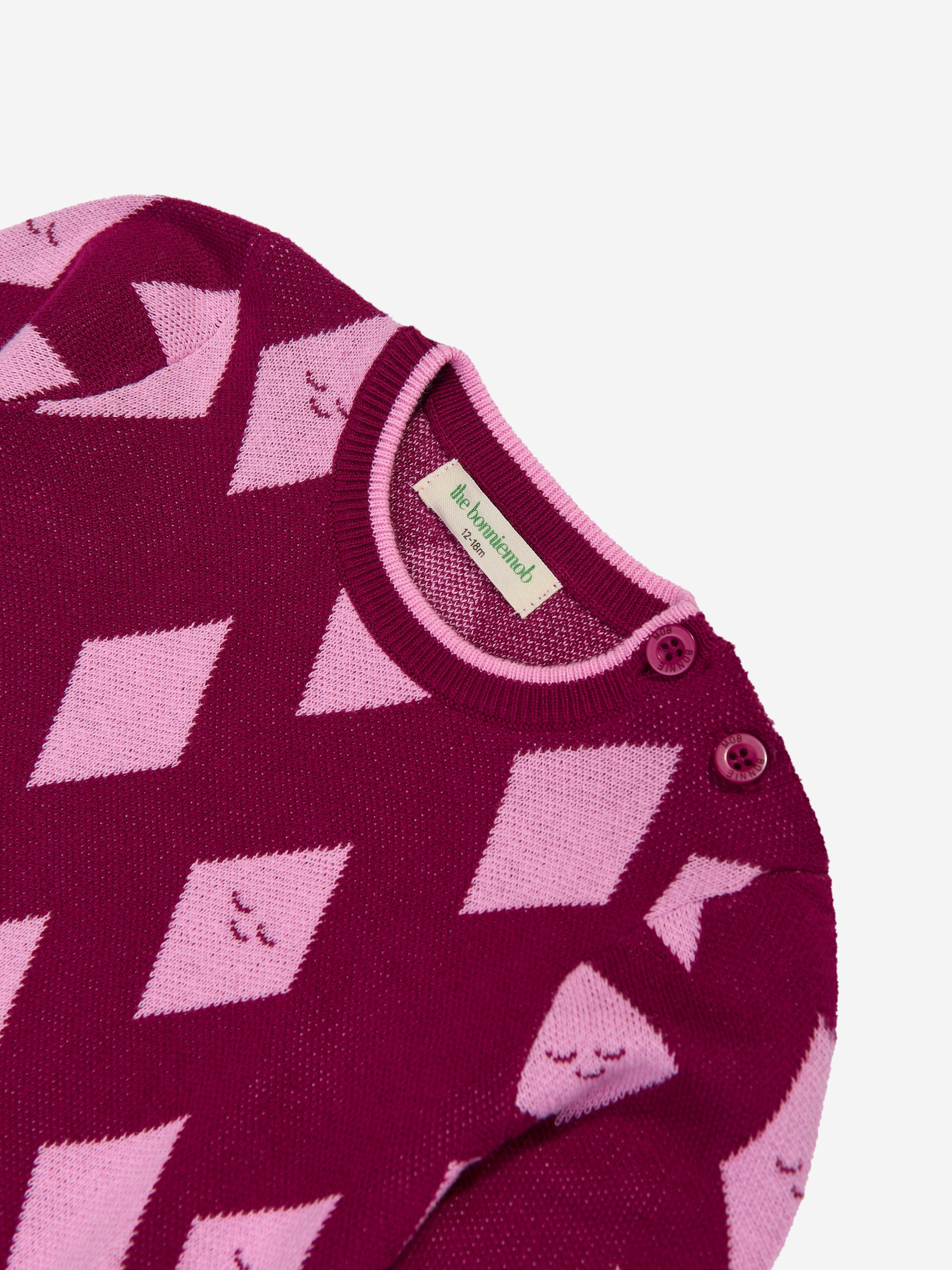Girls Auburn Diamond Knit Dress in Purple