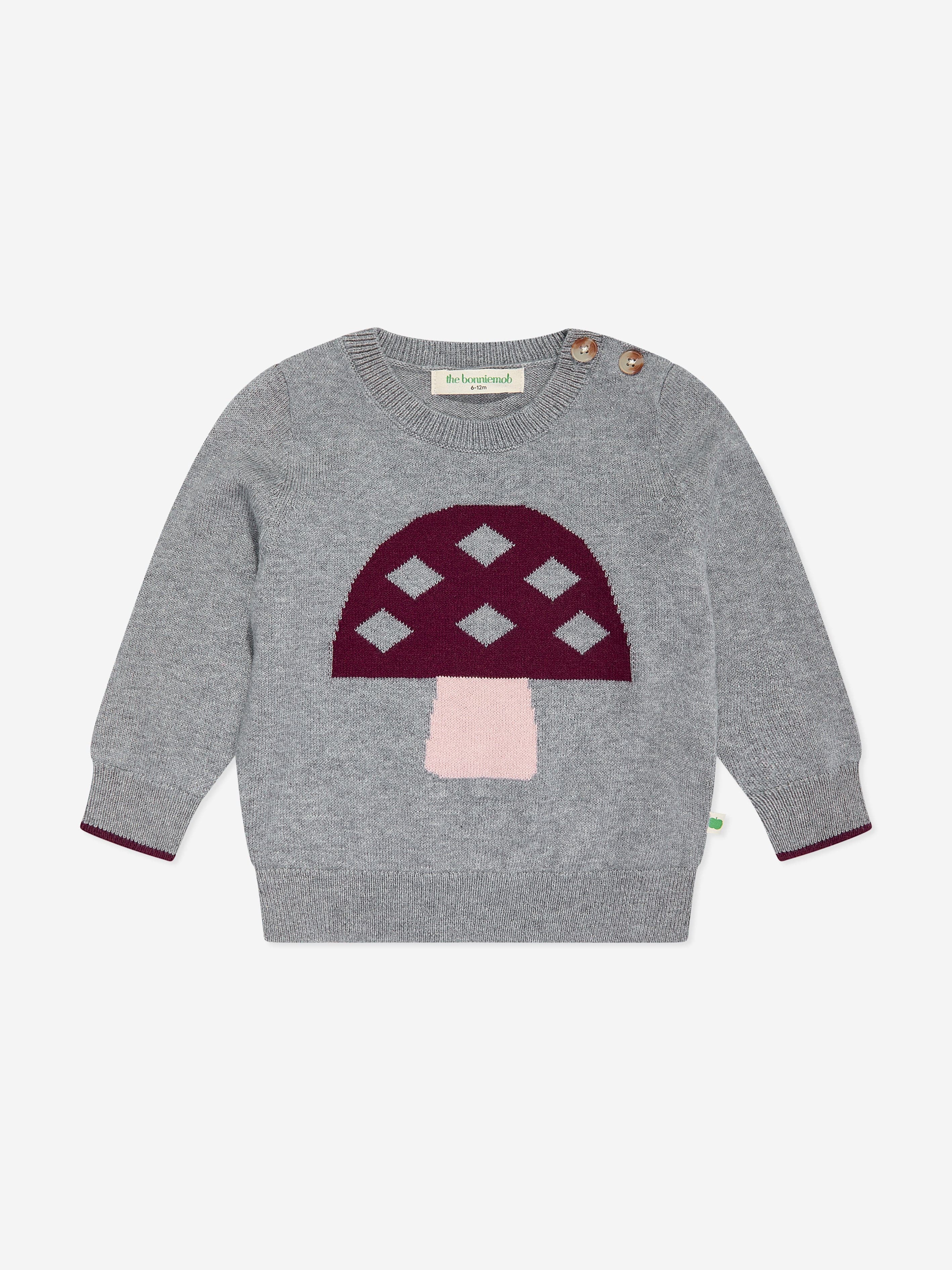 Baby Sparrow Mushroom Knit Jumper in Grey