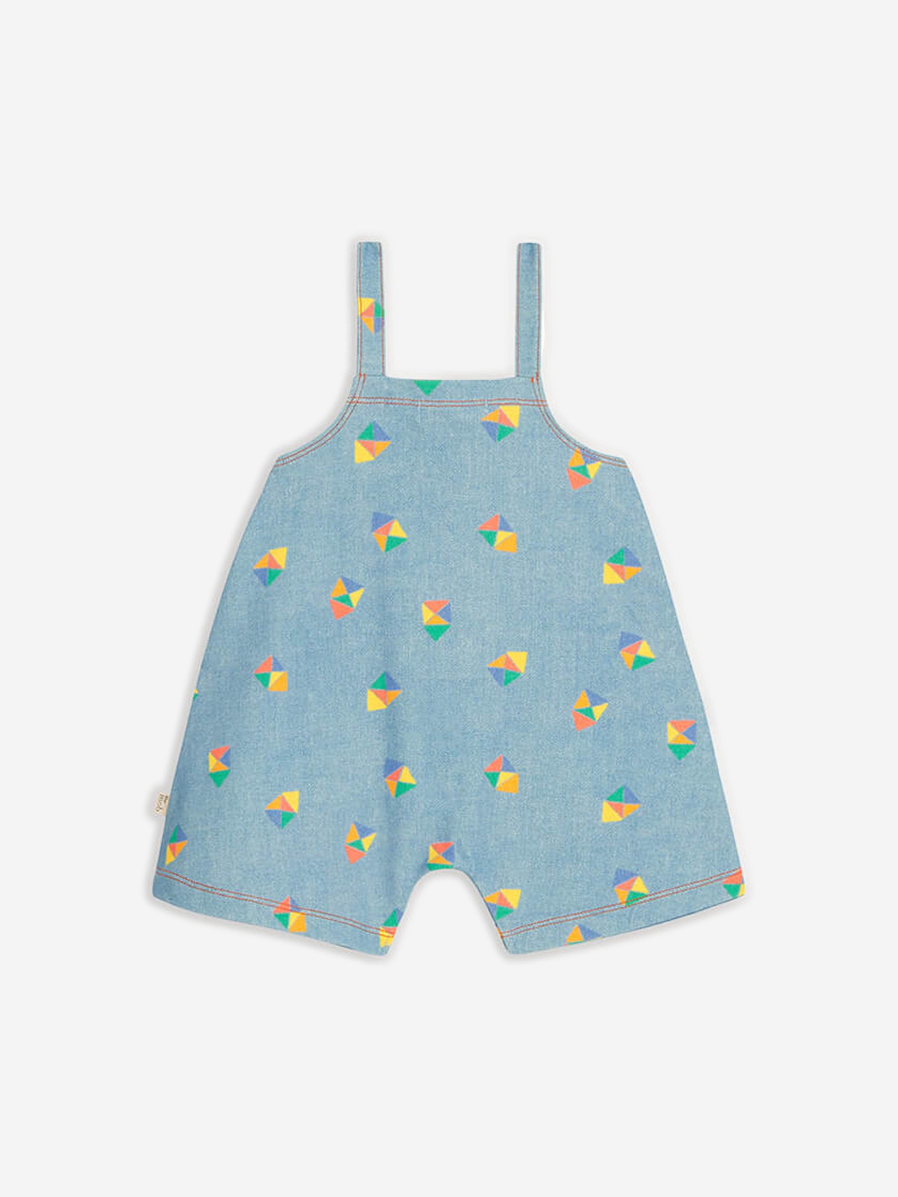 The Bonnie Mob Boys Mako Dungaree Romper in Blue