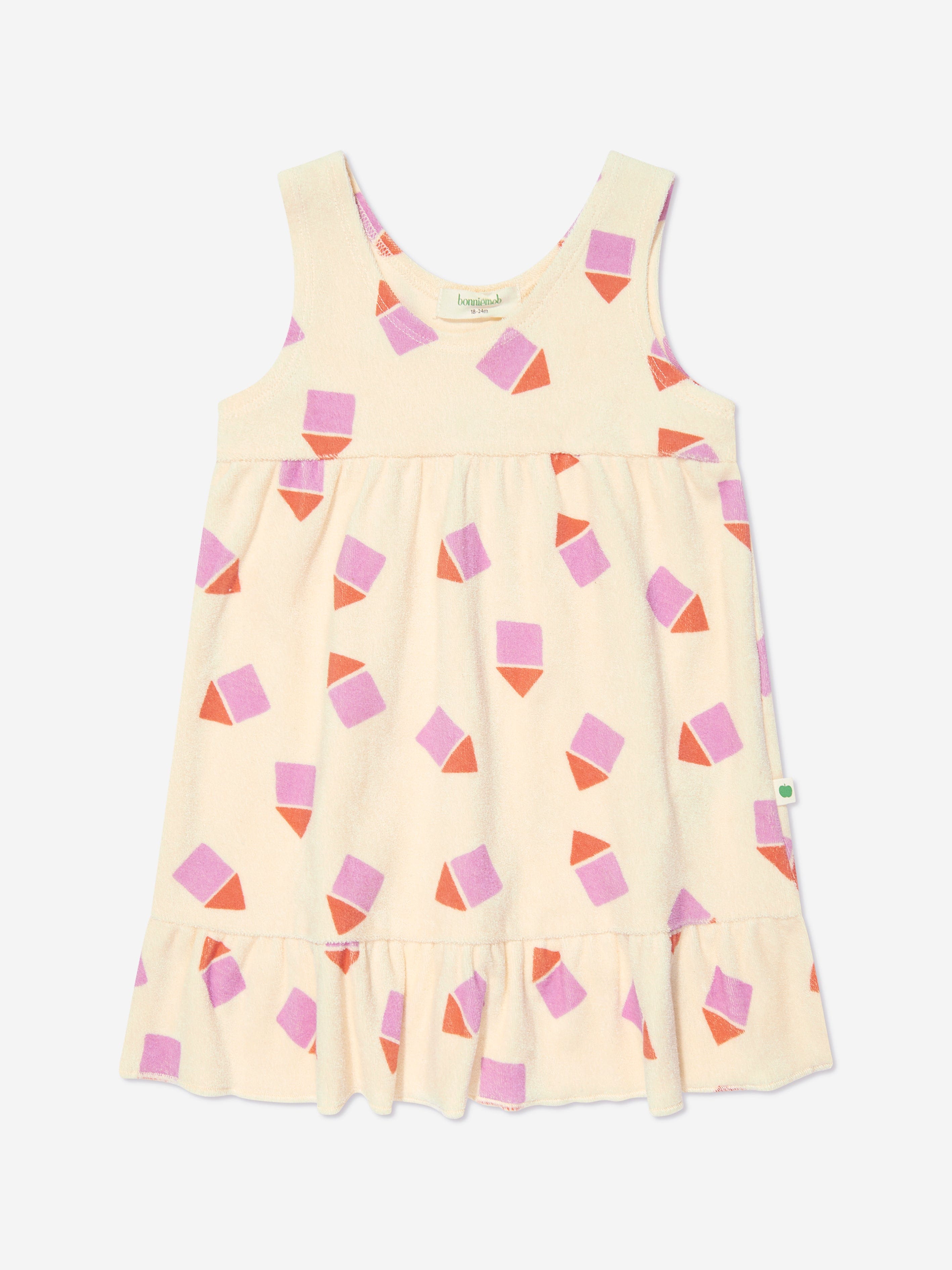 The Bonnie Mob Girls Silky Terry Beach Hut Sun Dress in Ivory