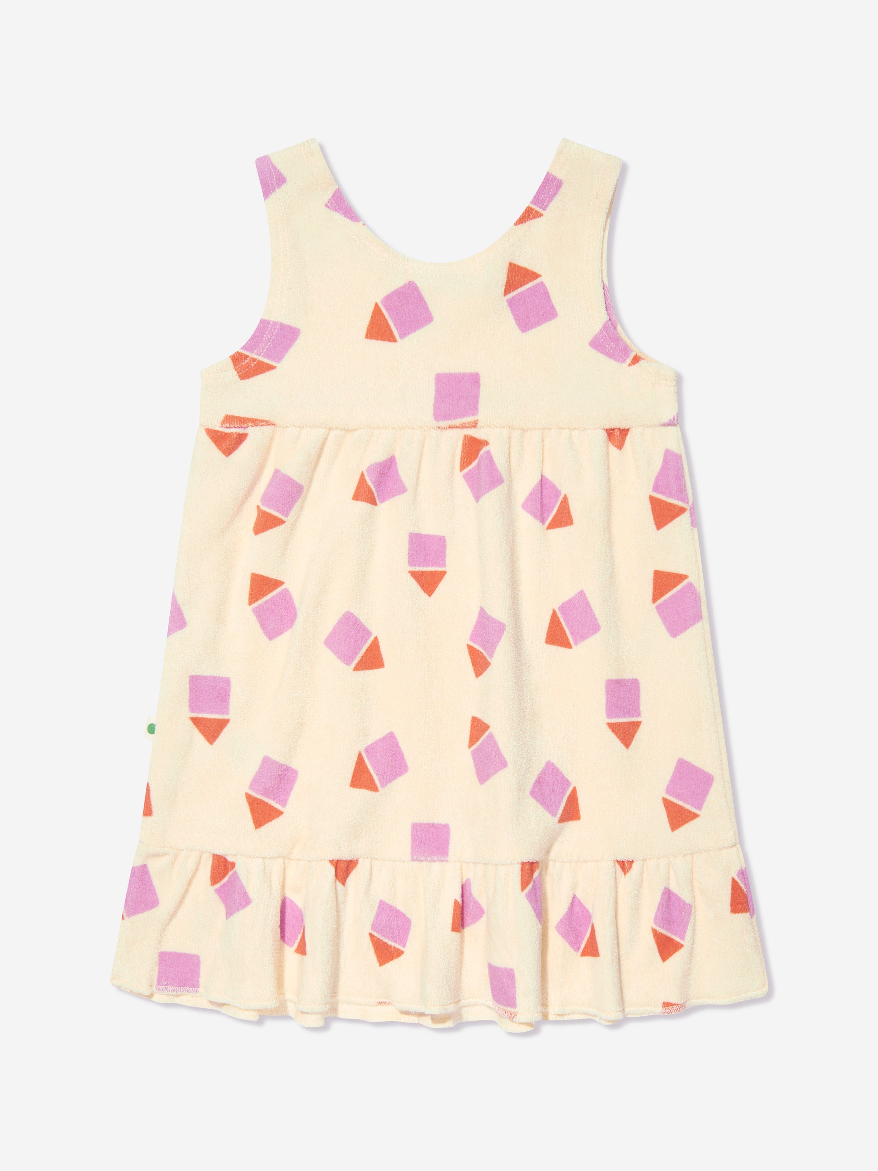 The Bonnie Mob Girls Silky Terry Beach Hut Sun Dress in Ivory
