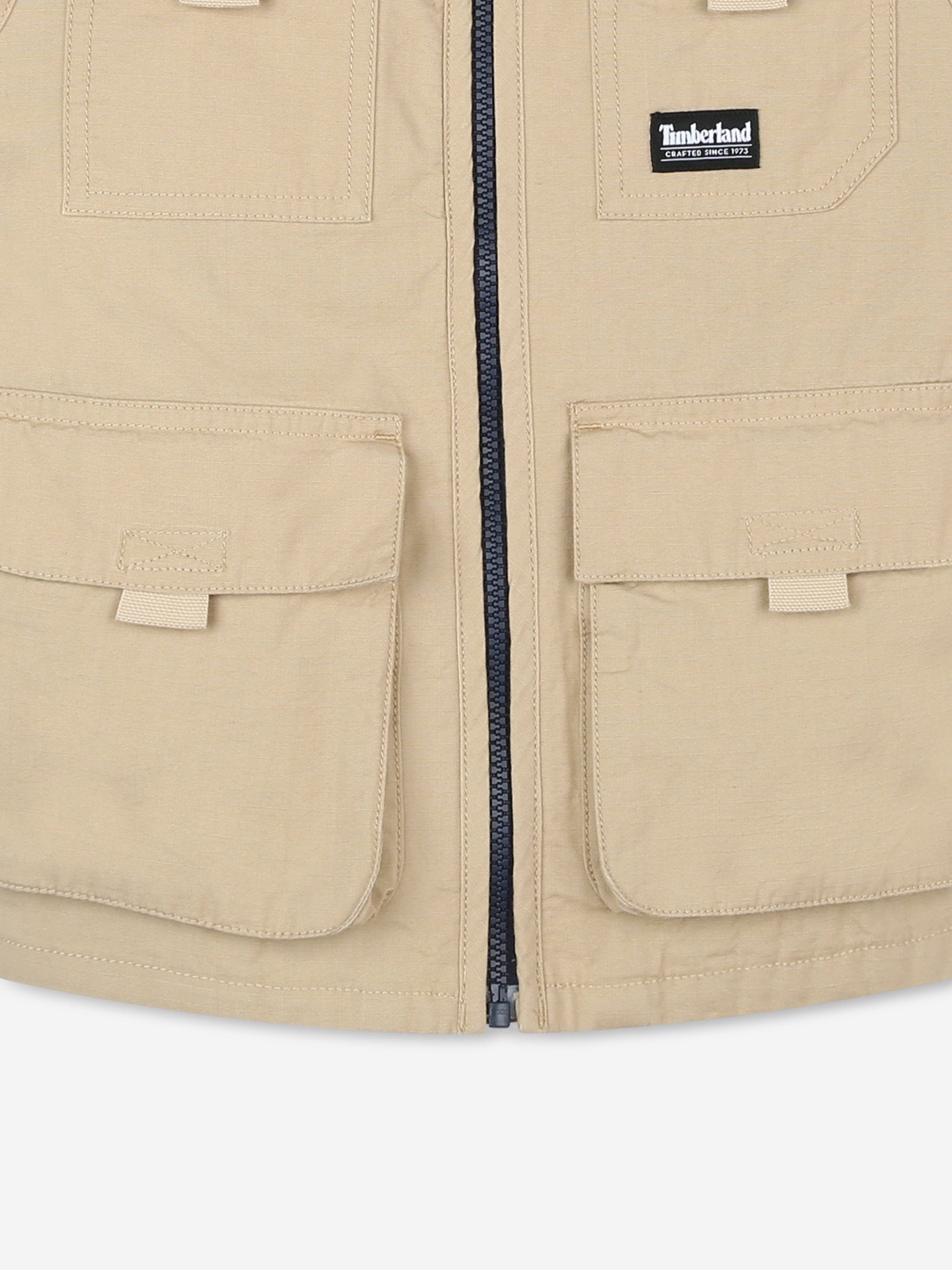 Timberland Boys Multipocket Gilet in Beige