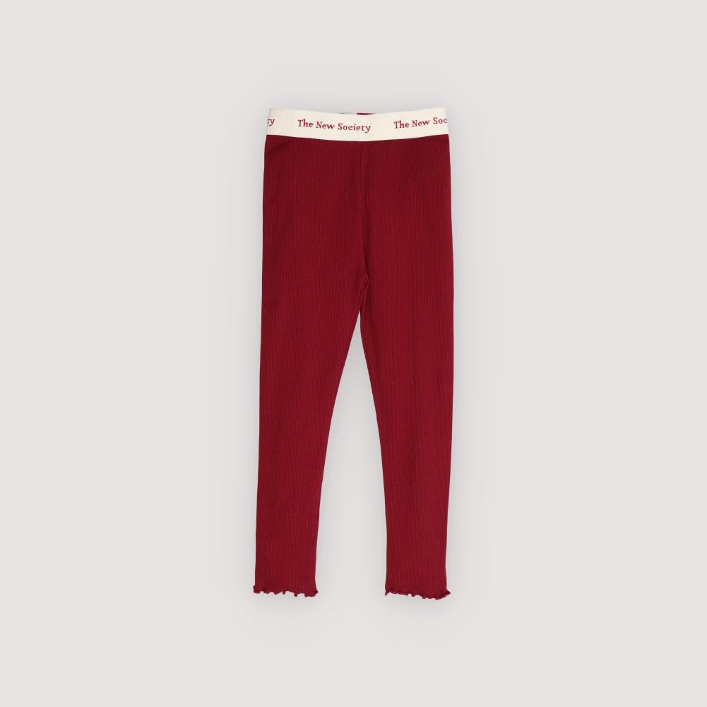 Girls Wine Red Cotton Leggings