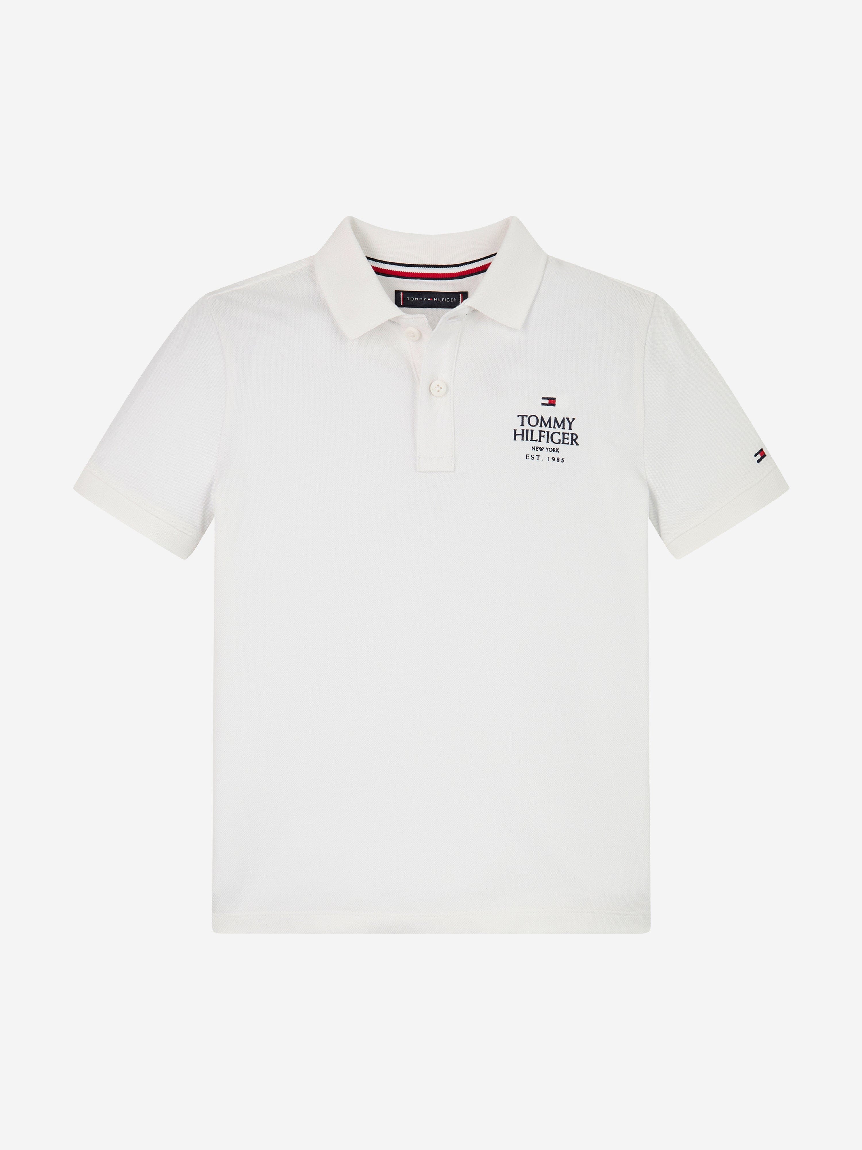 Tommy Hilfiger Boys Logo Regular Polo Shirt in White