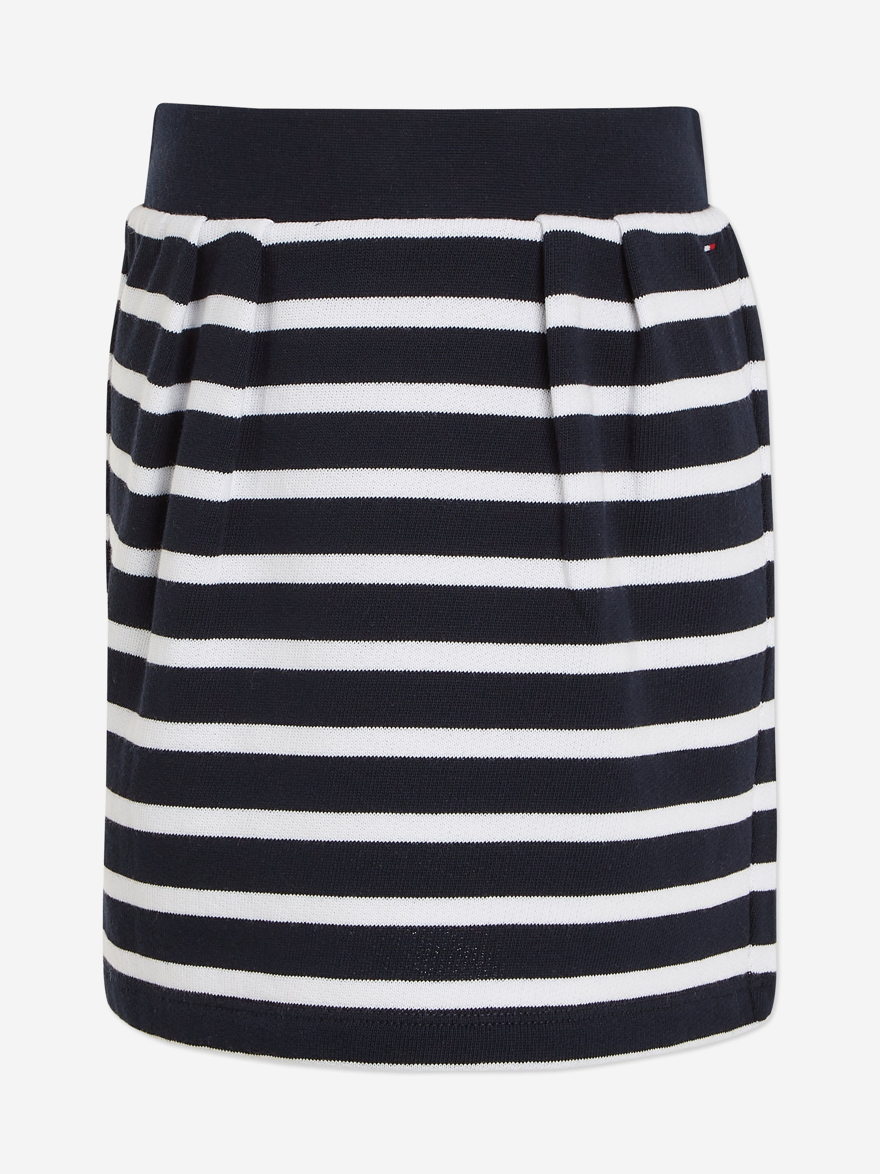 Tommy Hilfiger Girls Striped Skirt in Navy