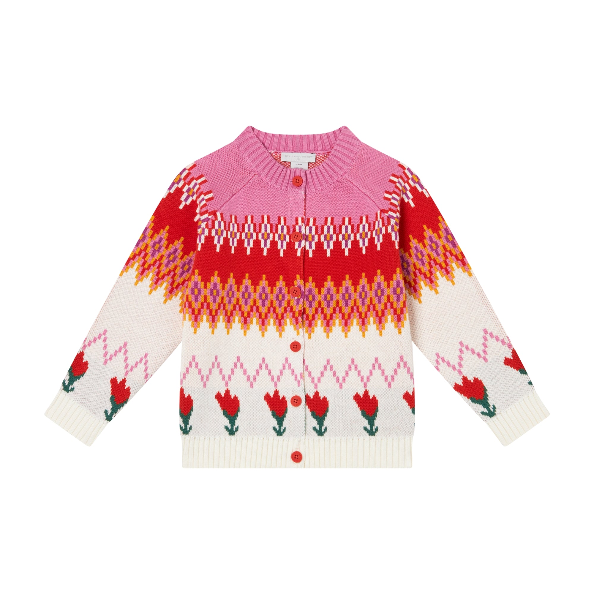 Girls Multicolor Knit Cardigan