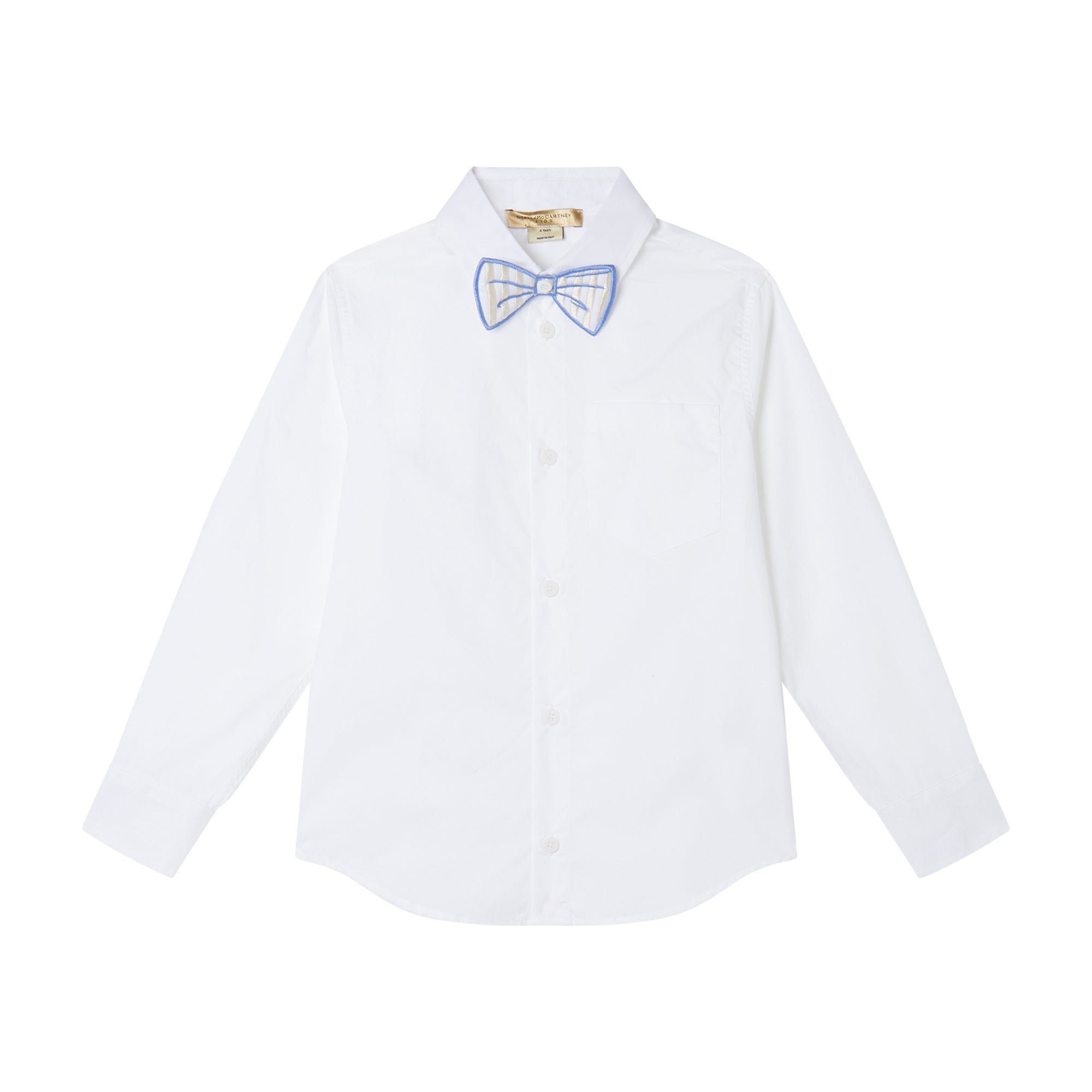 Boys White Bow Tie Cotton Shirt