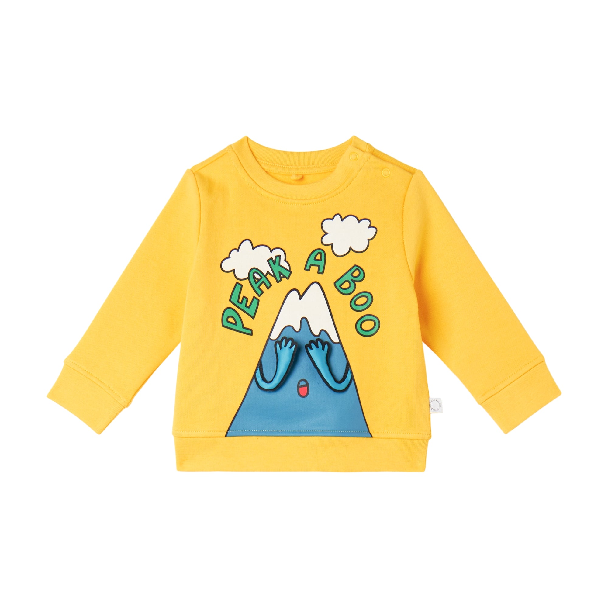 Baby Boys & Girls Yellow Printed Cotton Sweatshirt
