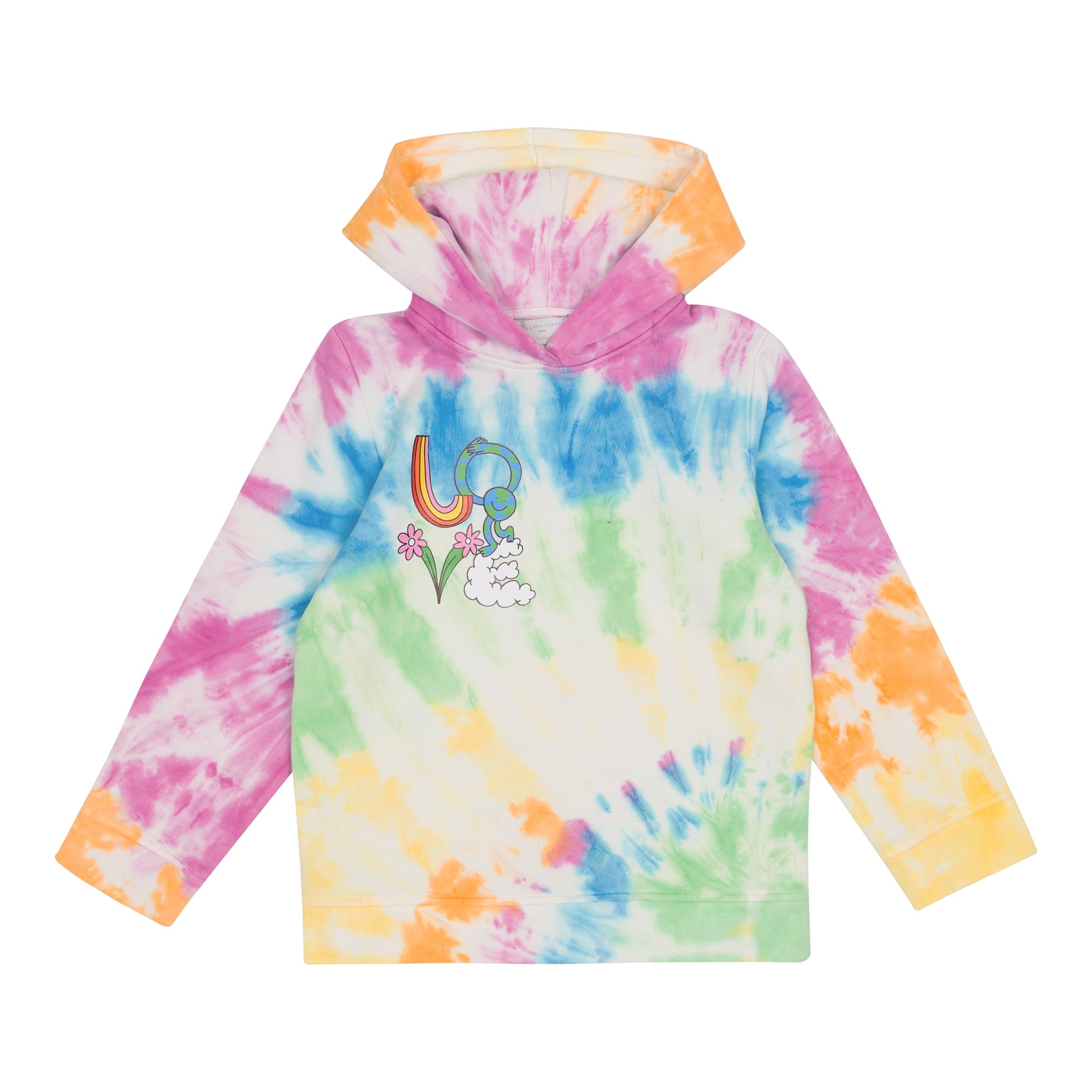Girls Multicolor Tie-Dye Cotton Sweatshirt