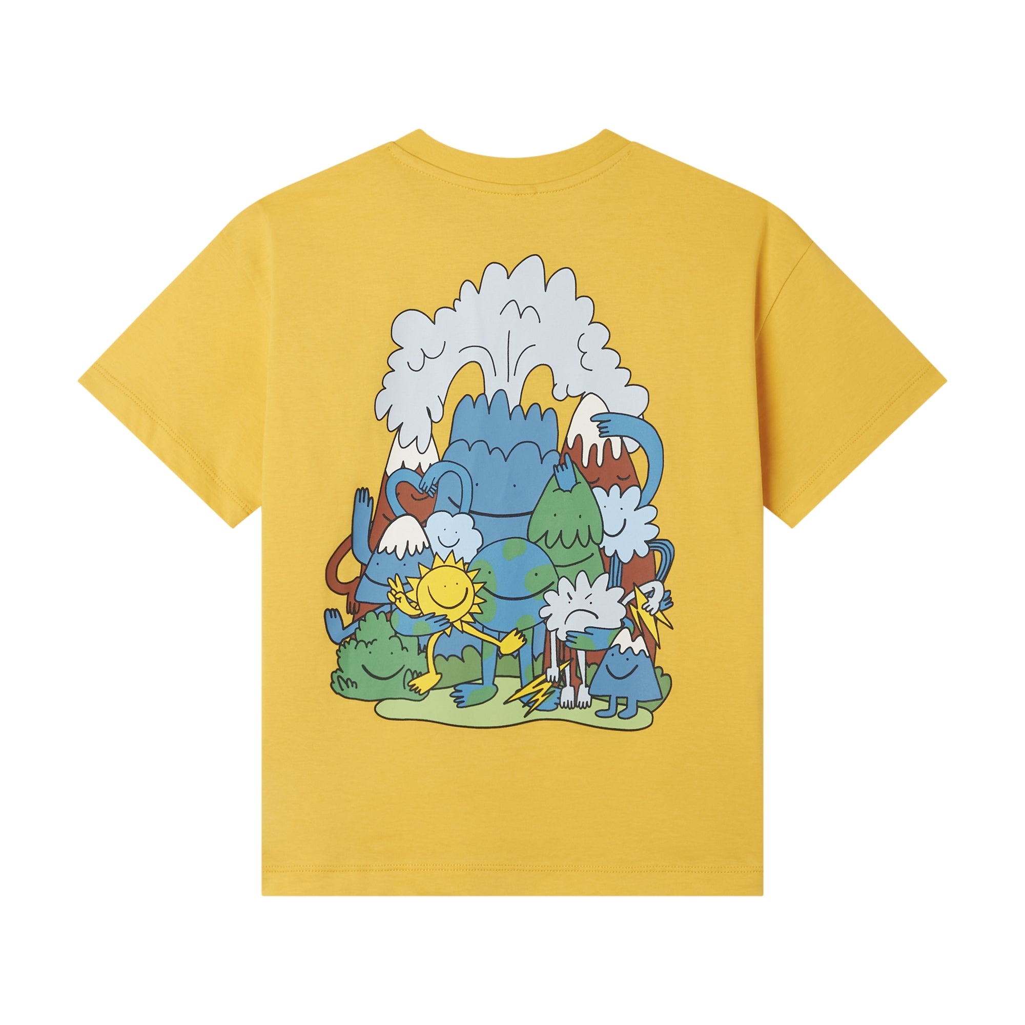 Boys Yellow Printed Cotton T-Shirt